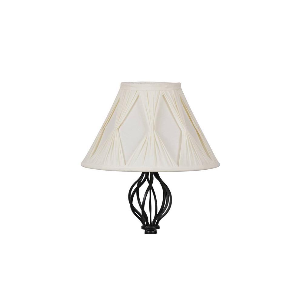 Ashanti Black Cotton Shade Floor Lamp