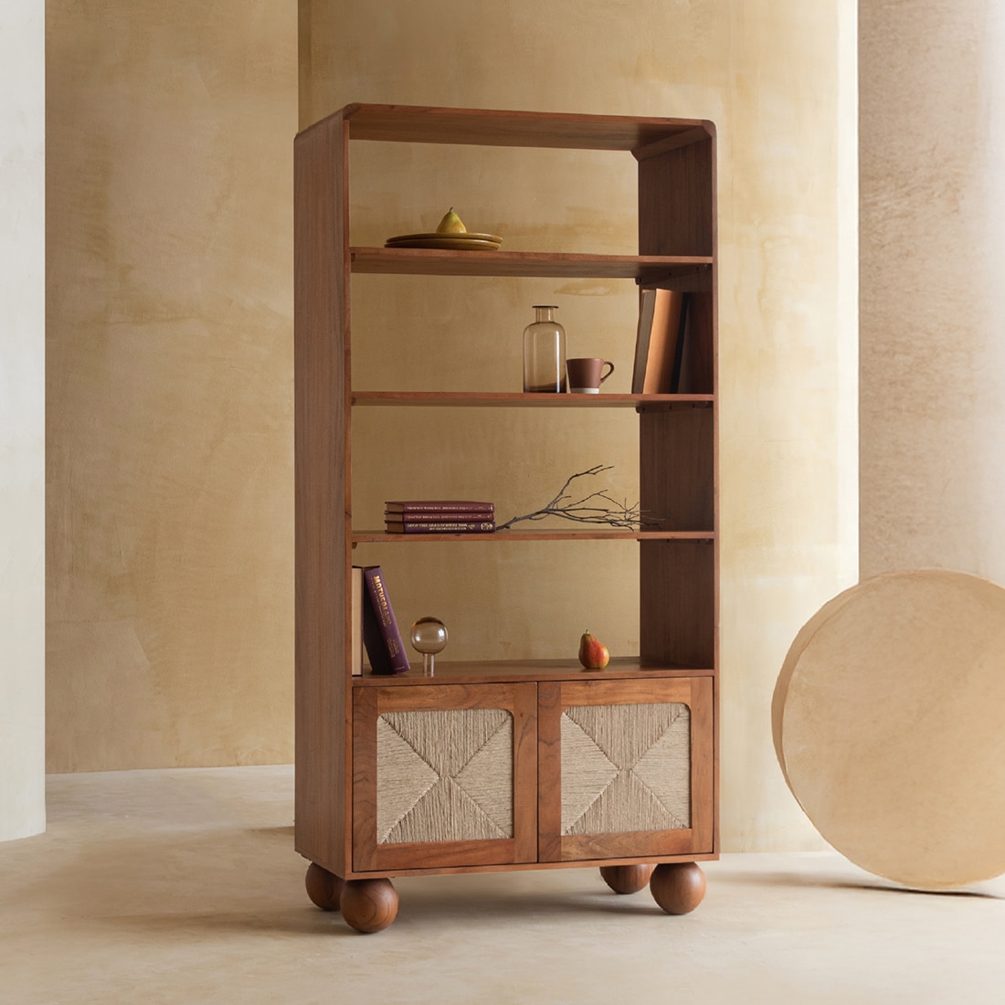 Abacus Solid Wood  Bookshelf in Kiara Finish