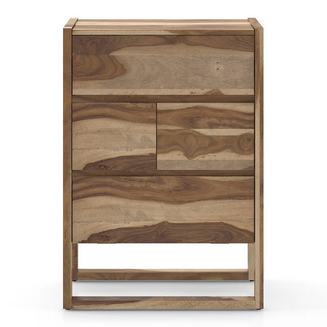 Macallan Solid Wood Bar Cabinet in Honey Oak Finish