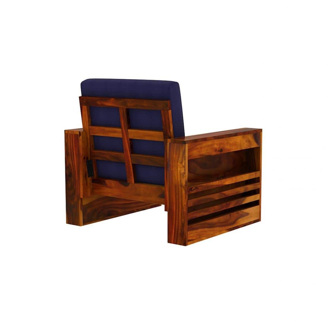 Maruti 3+2+1 Seater Wooden Sofa (BLUE Colour, Honey Finish)