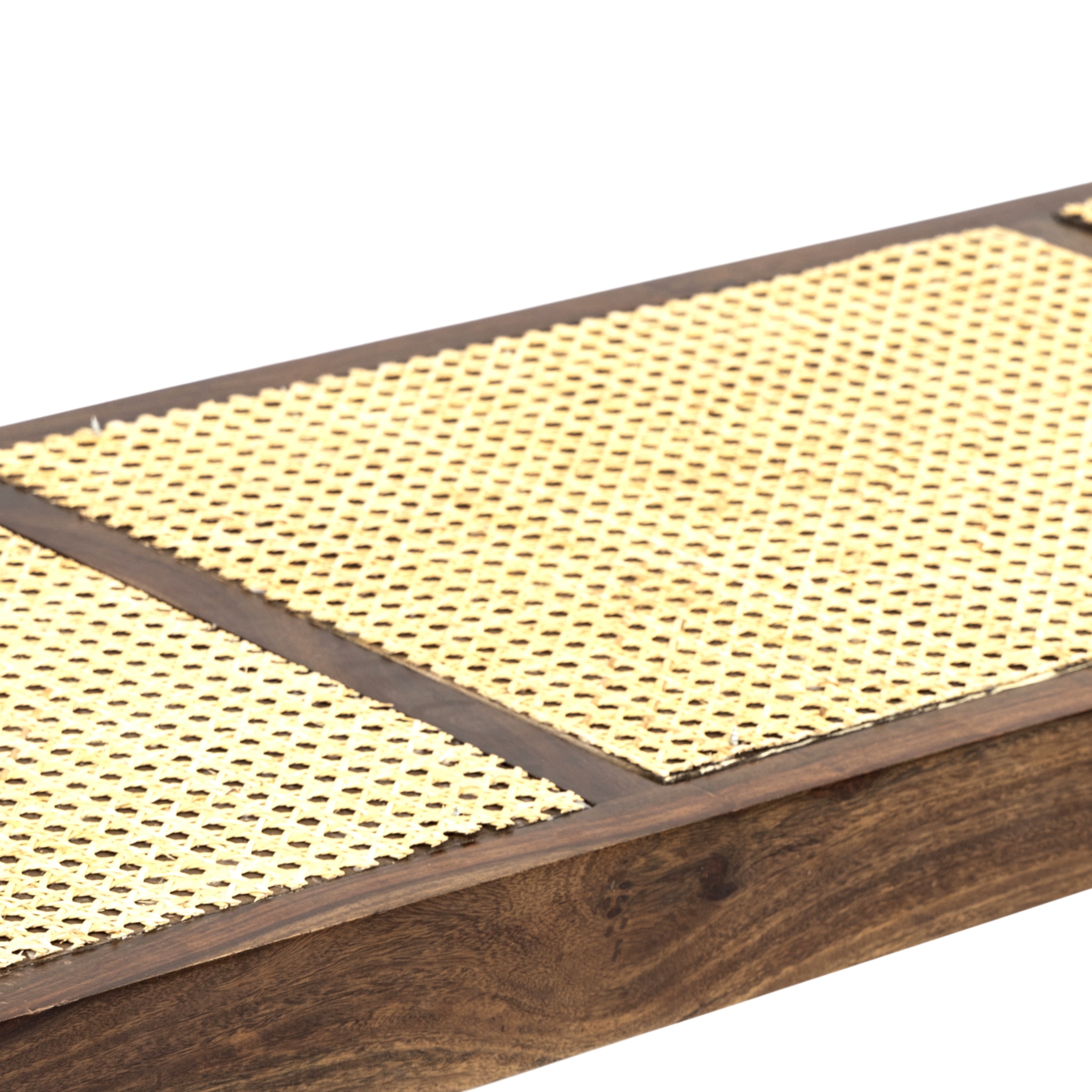 Rockport Sheesham Wood Mid Century 4 Seater Bench With