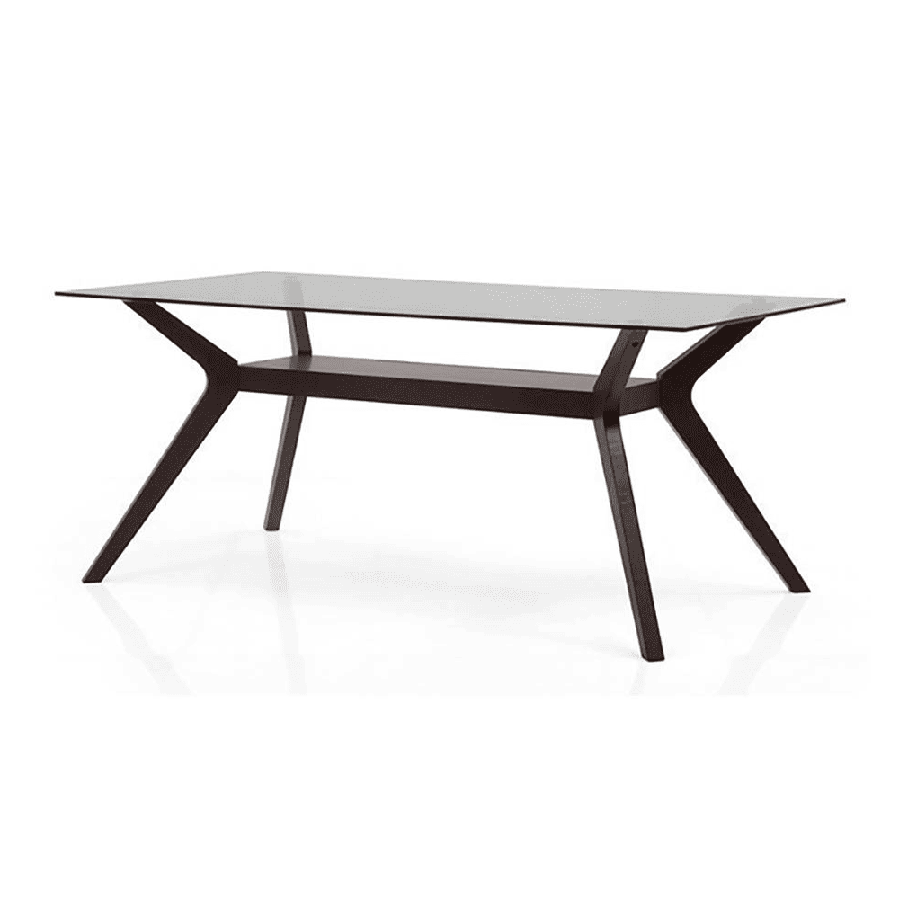 Wesley - Thomson 6 Seater Dining Table Set (Colour- Beige, Finish- Dark Walnut)