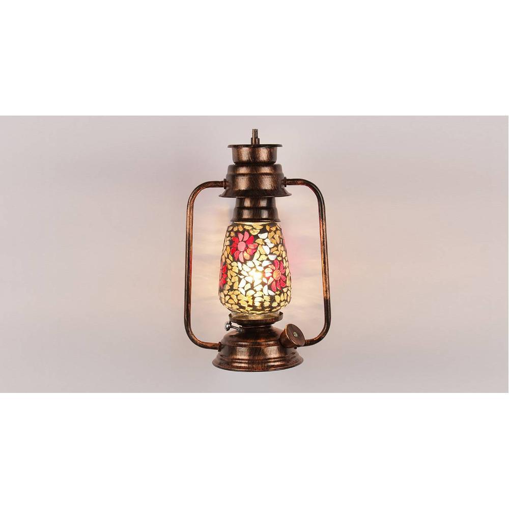 Ida Multicolor Metal Wall Mounted Lantern Lamp