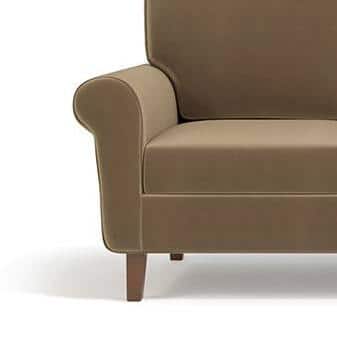 Oxford 2 Seater Fabric Sofa in Fawn Velvet Colour