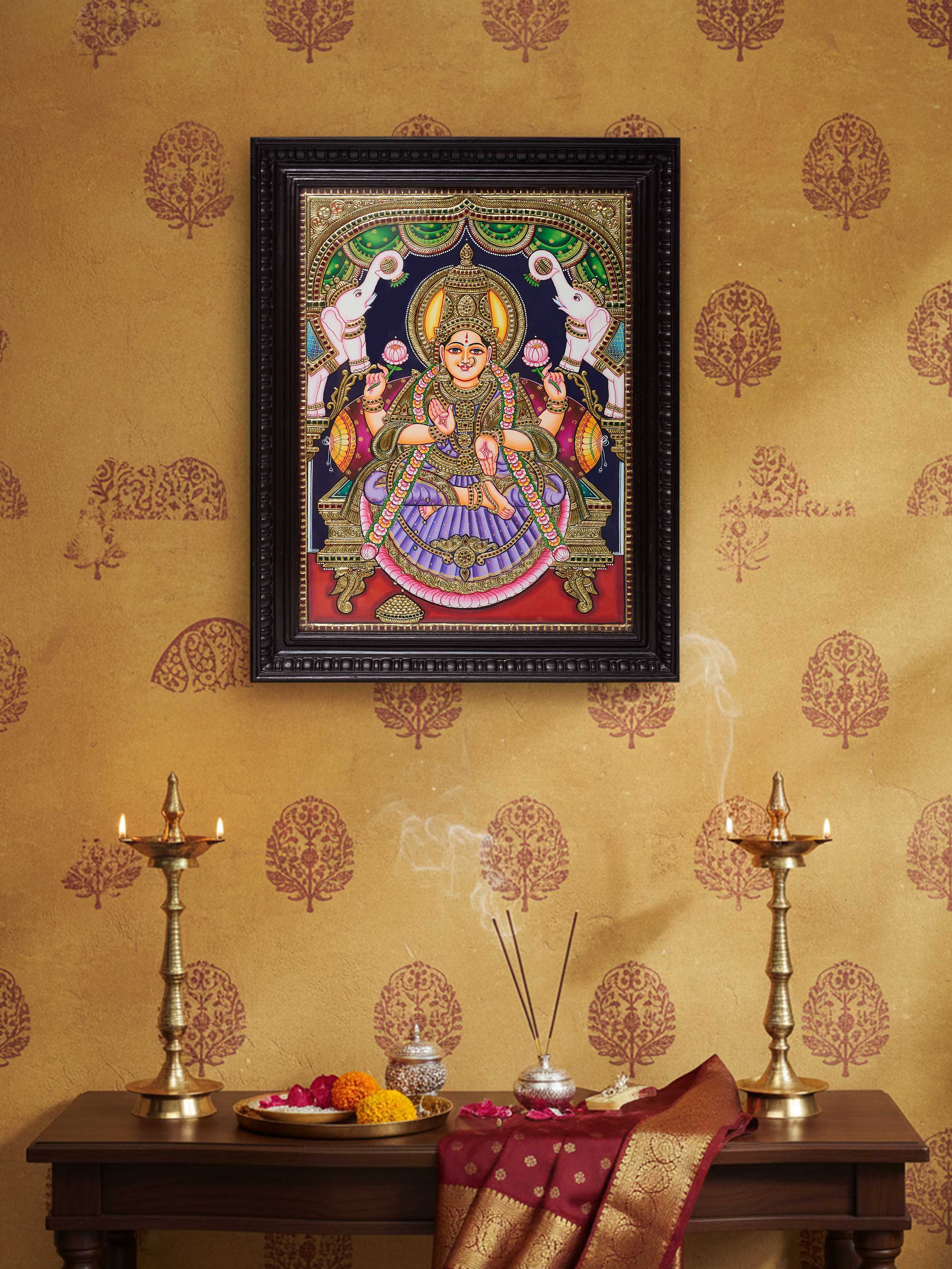 Lakshmi Thanjavur Purple Painting