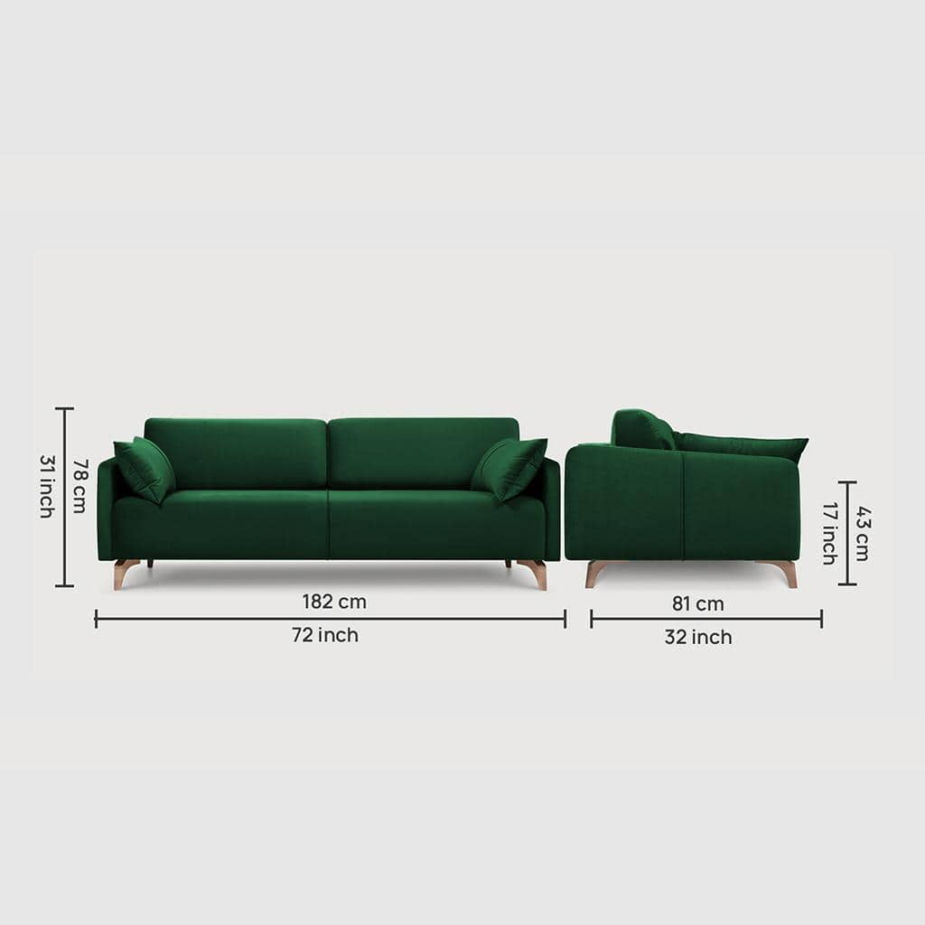 Roma Fabric Sofa (Green)