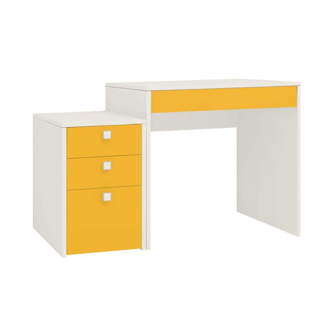 Eskada Kids Study Desk cum Printer Table with 4 Drawers in Mango Yellow Colour