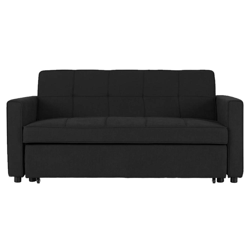 Medas 3 Pull Out Sofa Cum Bed In Black Colour