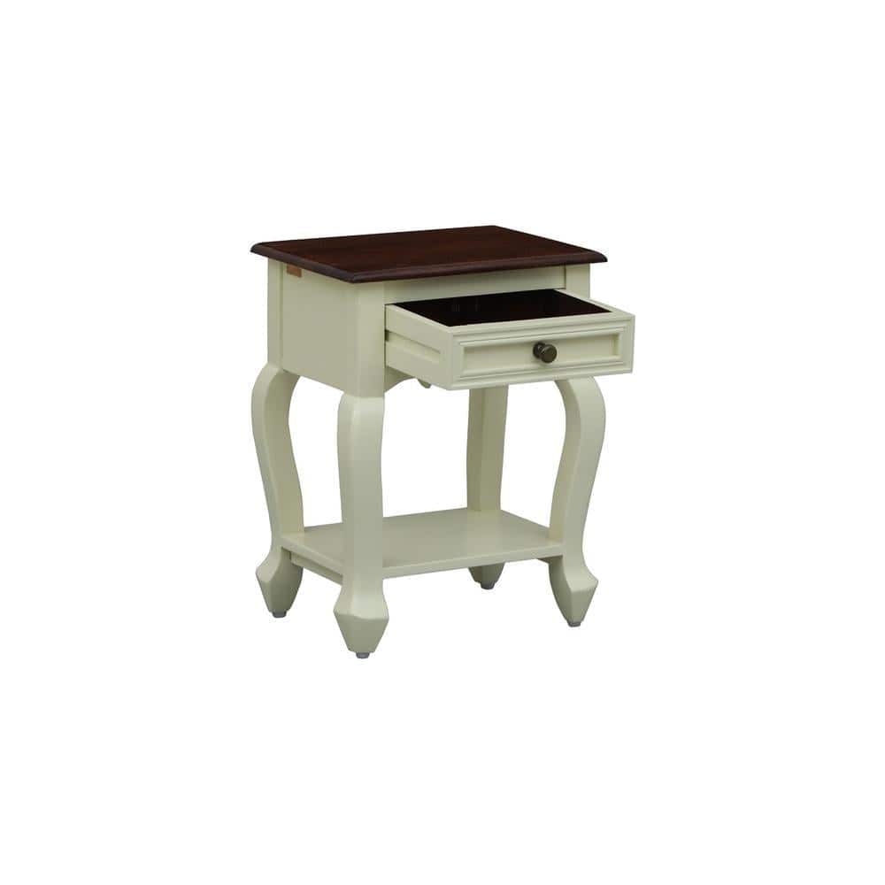 Solid Wood Bedside Table In Tulip Finish With Drawer