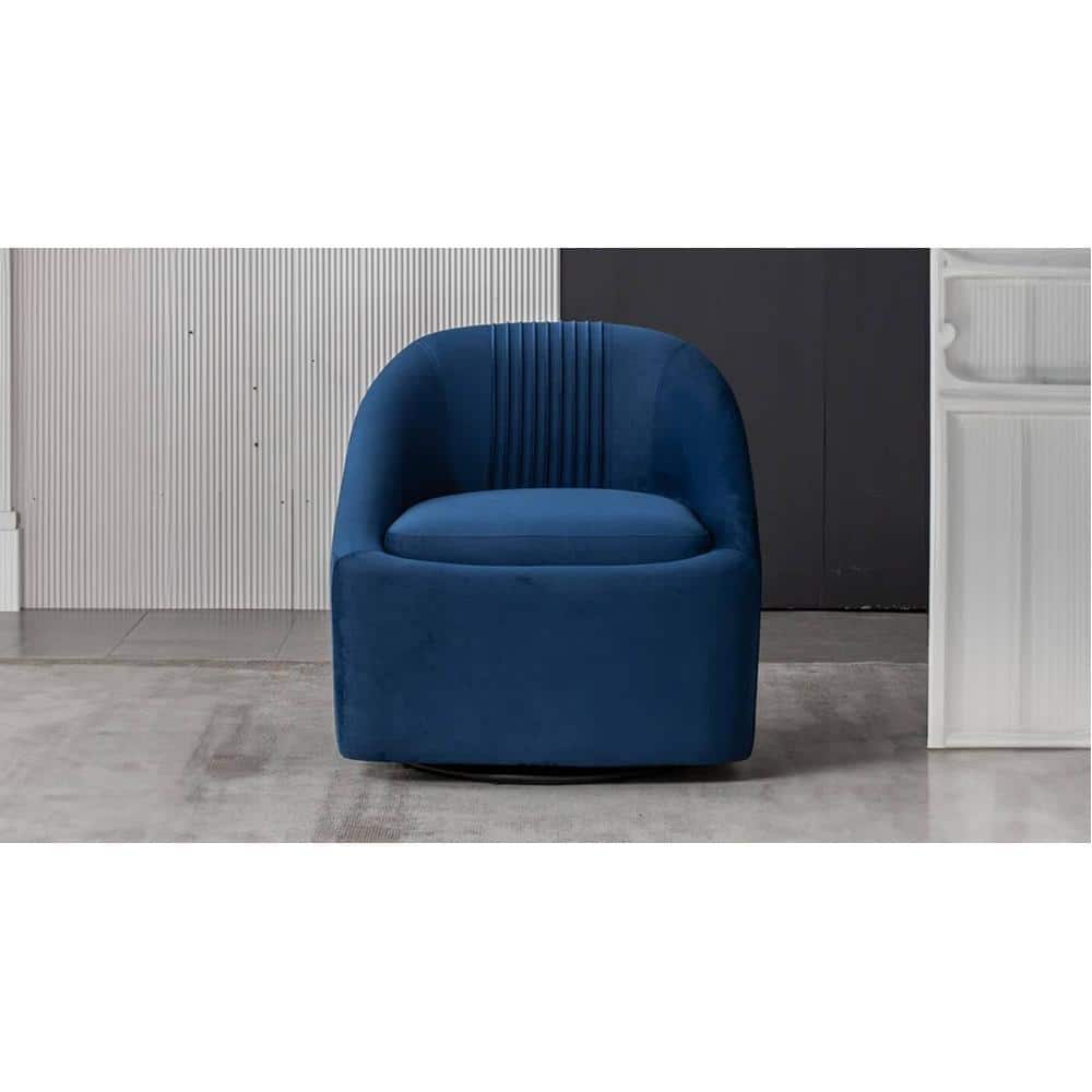 Chrishun Velvet Accent Chair in Navy Blue Colour