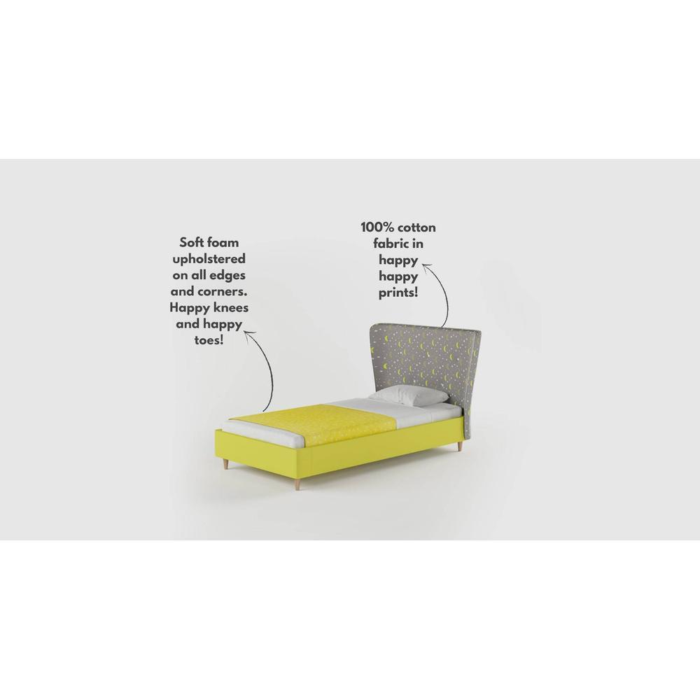 Doodle Engineered Wood Bed in Yellow Colour
