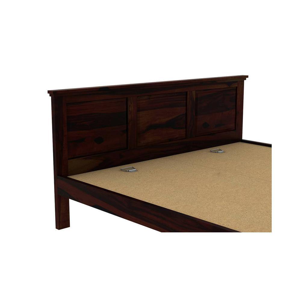 Stainfleld Sheesham Wood Queen Size Bed Non Storage Bed Walnut Finish (60 x 78 inches)