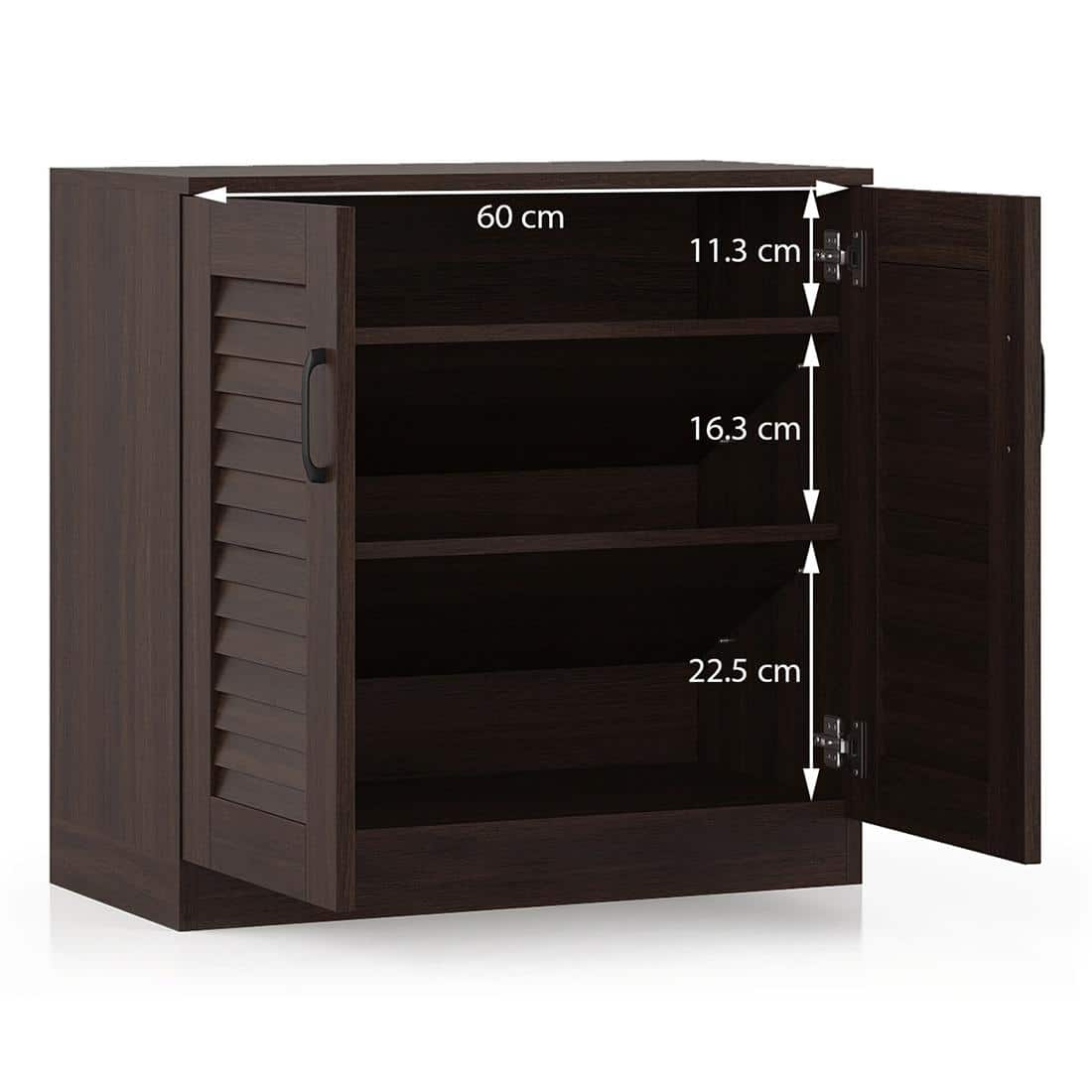 Bennis 9 Pair Shoe Rack in Dark Walnut Finish