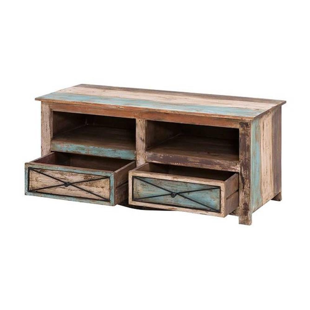Hayden Solid Wood Free Standing TV Unit in Distressed Finish