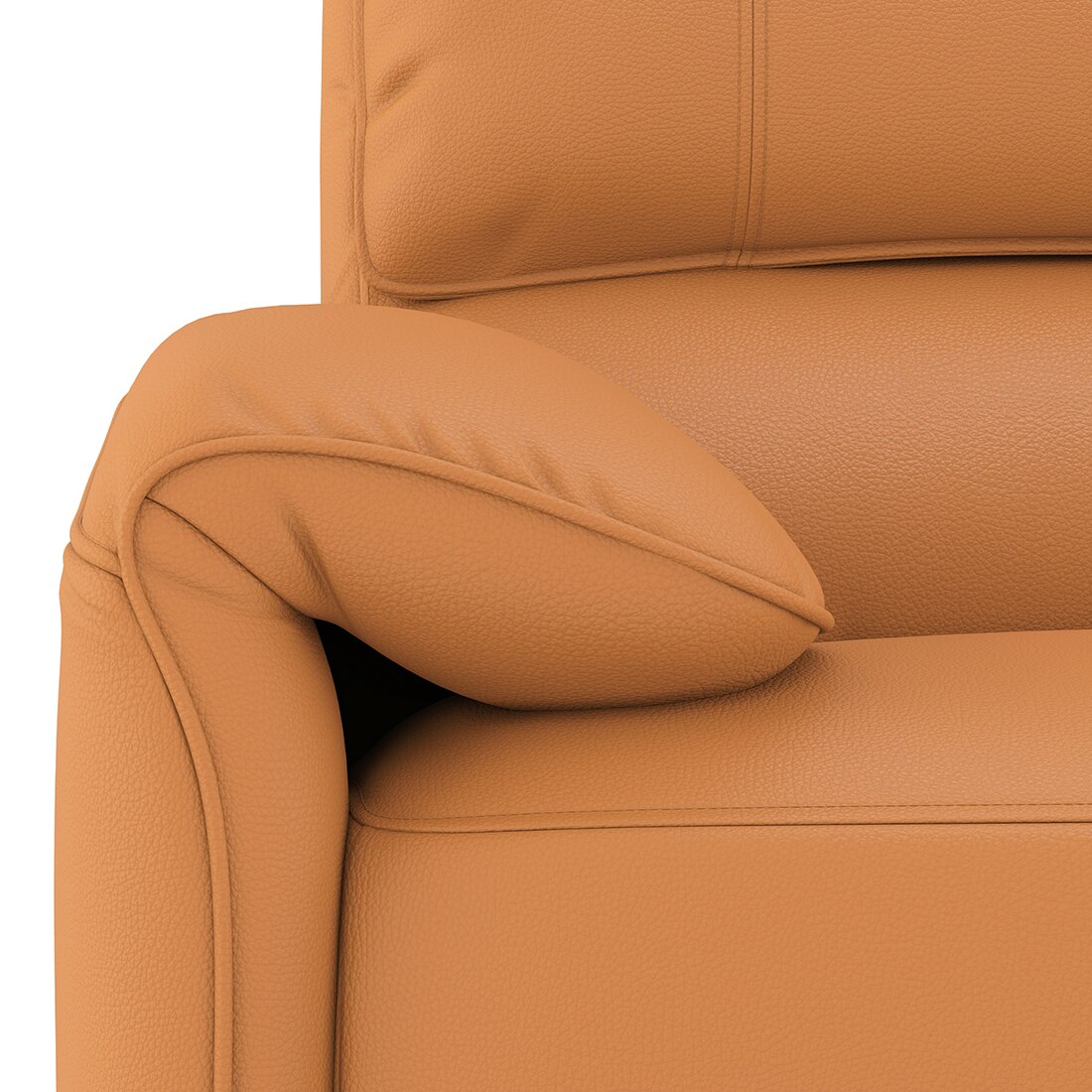 Leeroy One Seater Leather Recliner Sofa in Marigold Colour