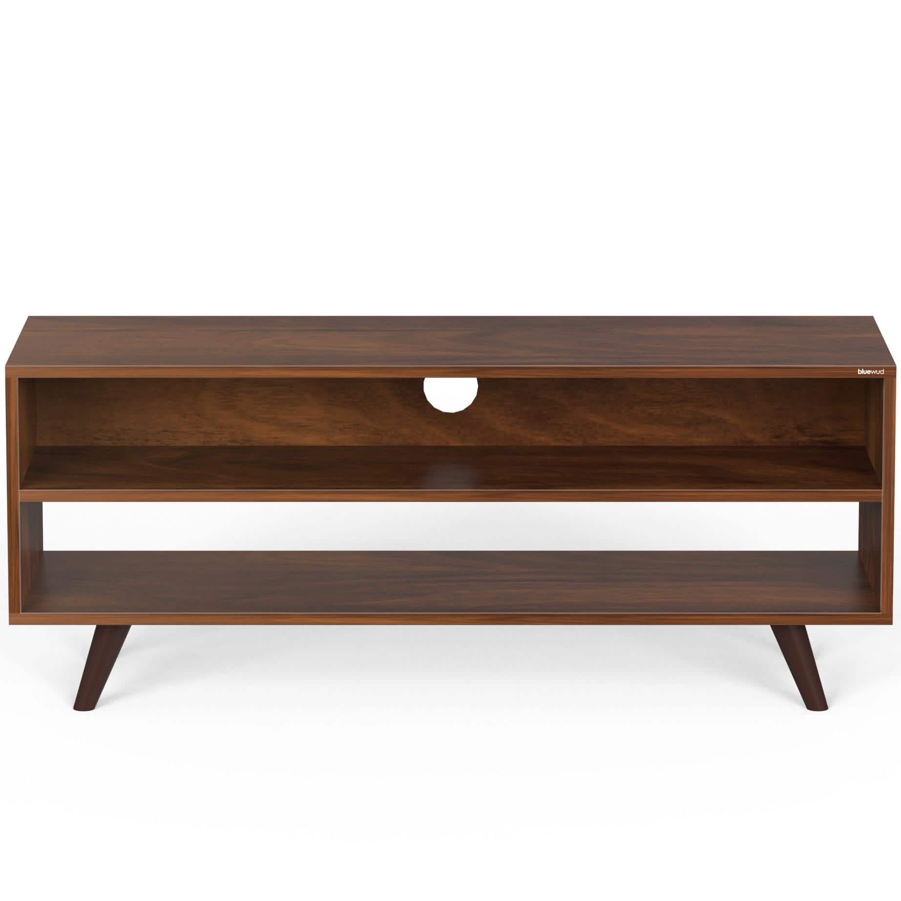 Leo Engineering Wood Floor Standing Tv Entertainment Unit In Brown Maple Finish