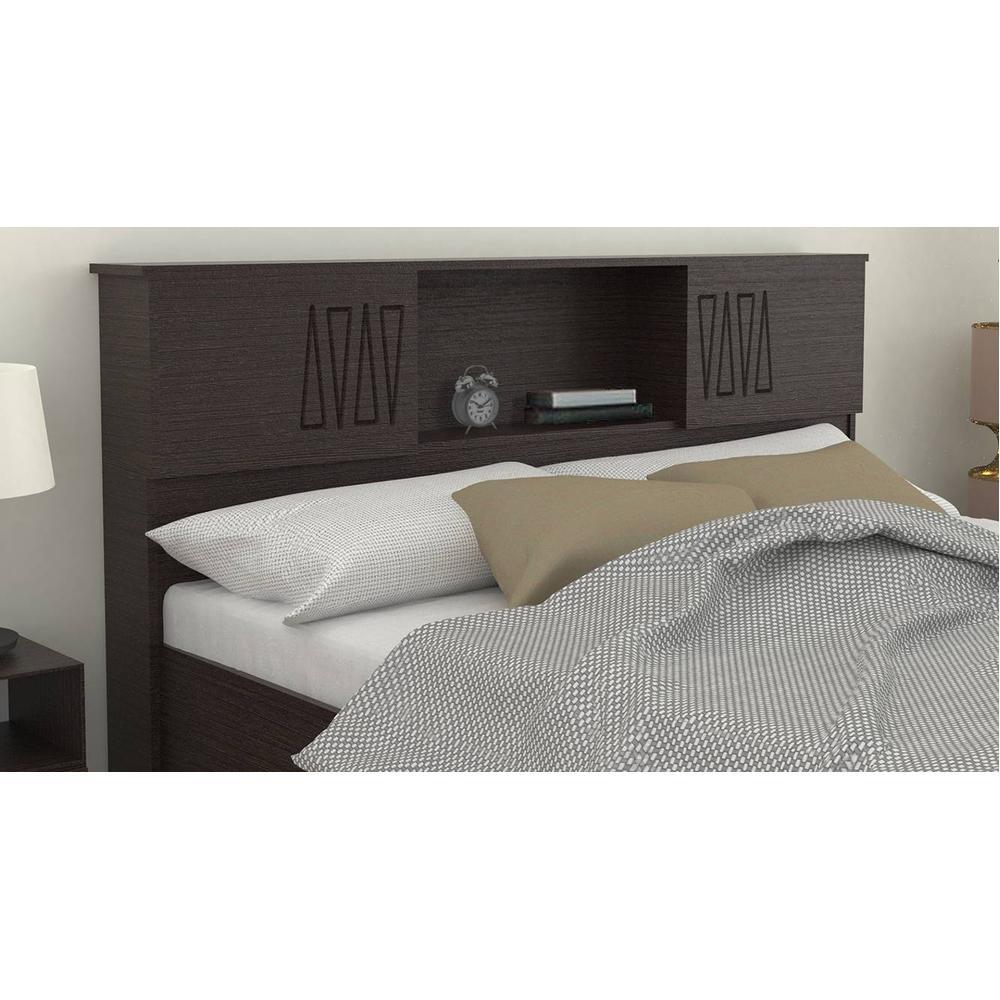 Horae Solid Wood Queen Size Drawer Storage Bed In Melamine Finish