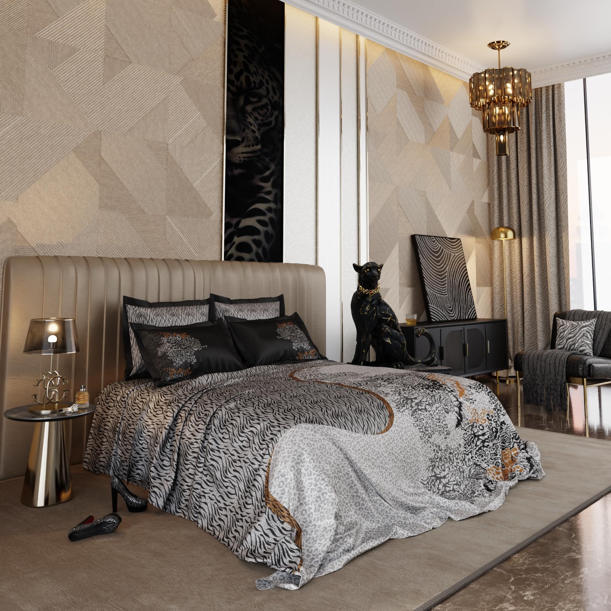 Stoa Paris Super King Size Enriched Cotton Bedsheet with 4 Pillow Covers  Size Mist Walker - Stoa Paris