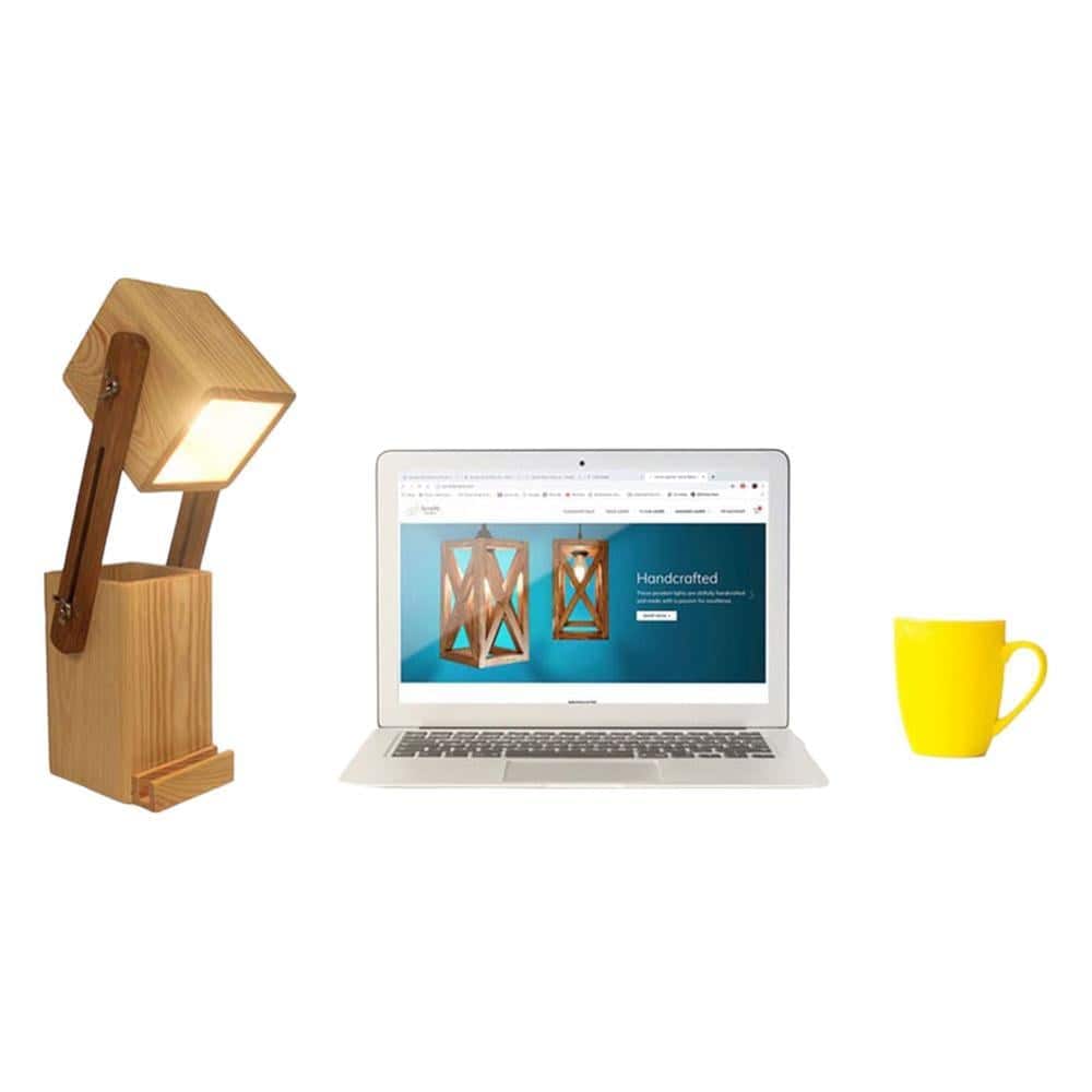 Toby Wooden Table Lamp With Mobile Stand