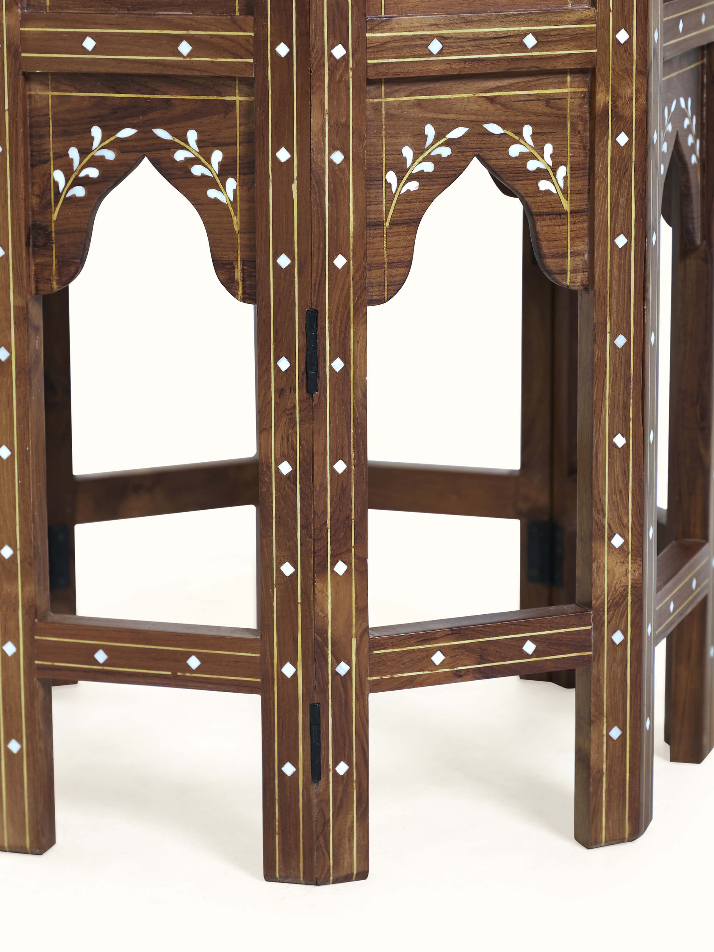 Detail shot of Pacchikari Teak Wood End & Side Table