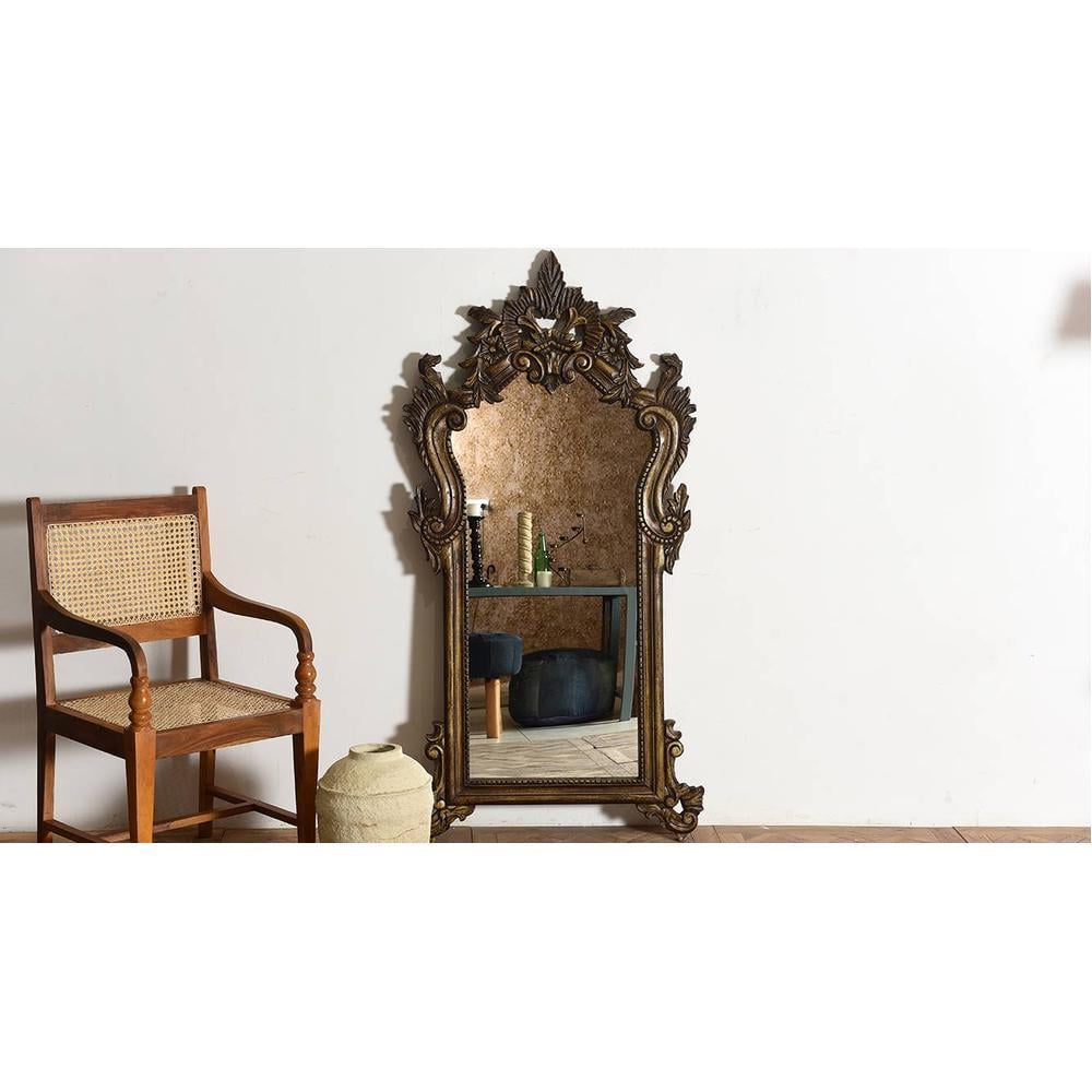 Voleta carved wooden antique mirror