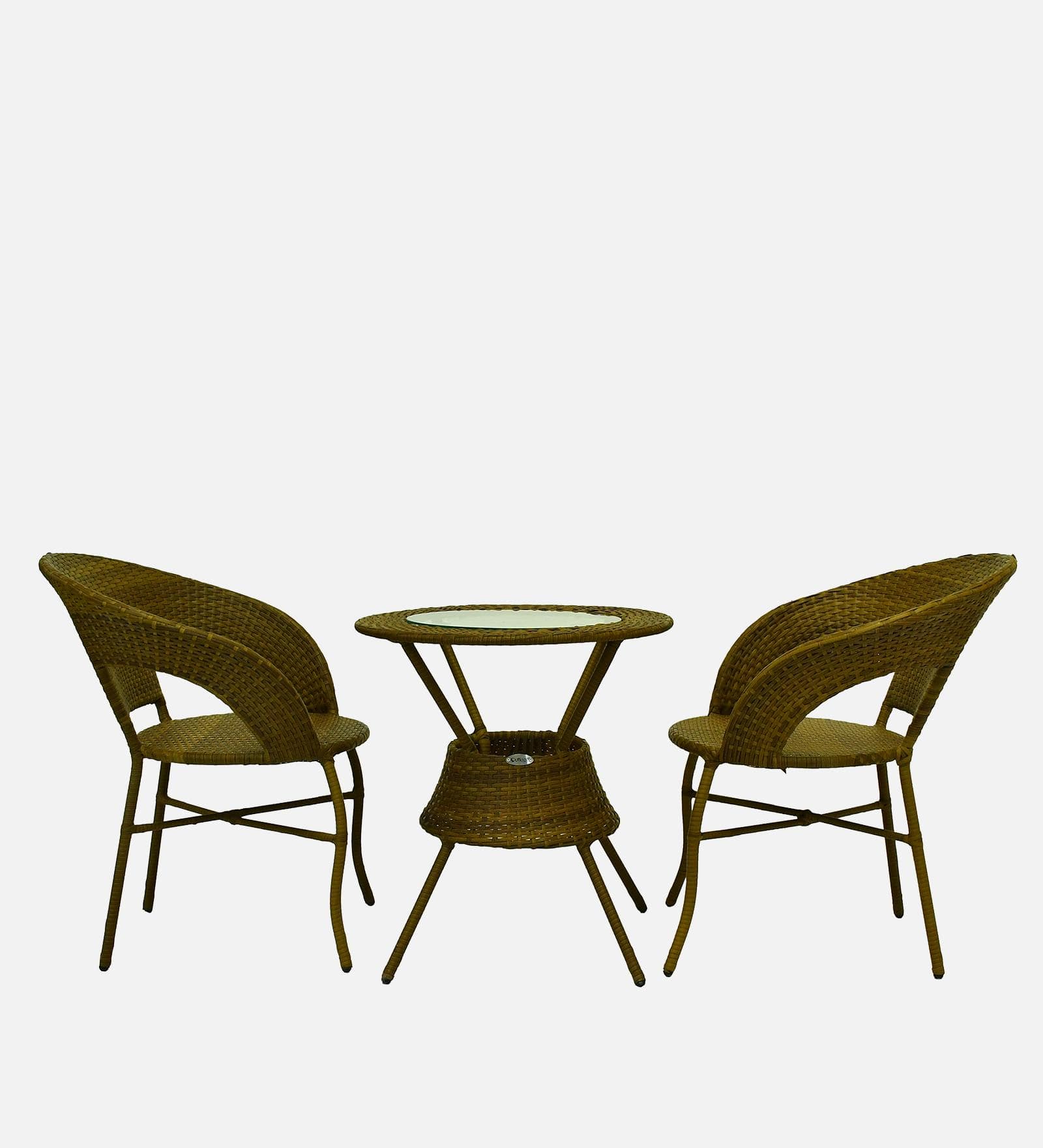 Ballarat  Wicker Table And Chair Set In  Beige Dual Tone Finish