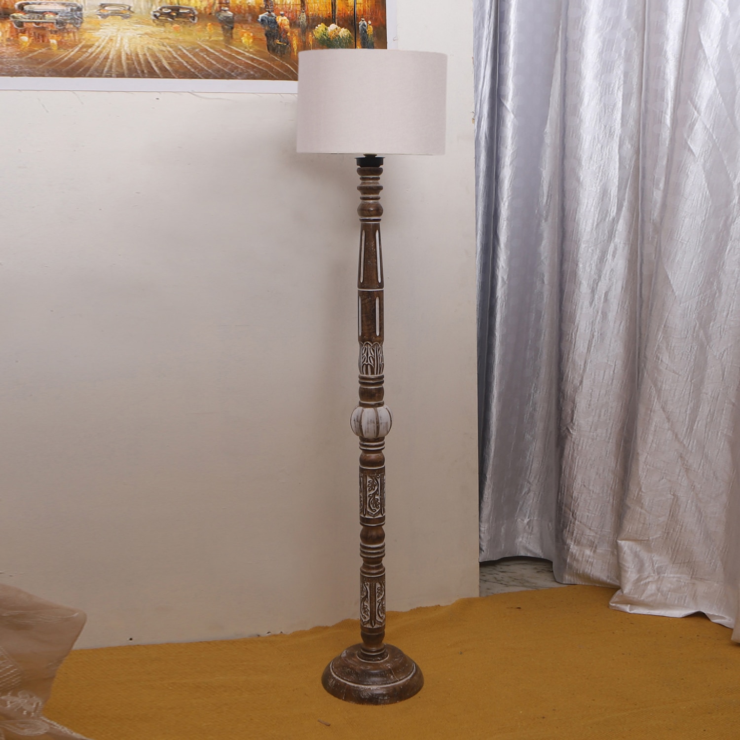 Devansh Wooden Floor Lamp