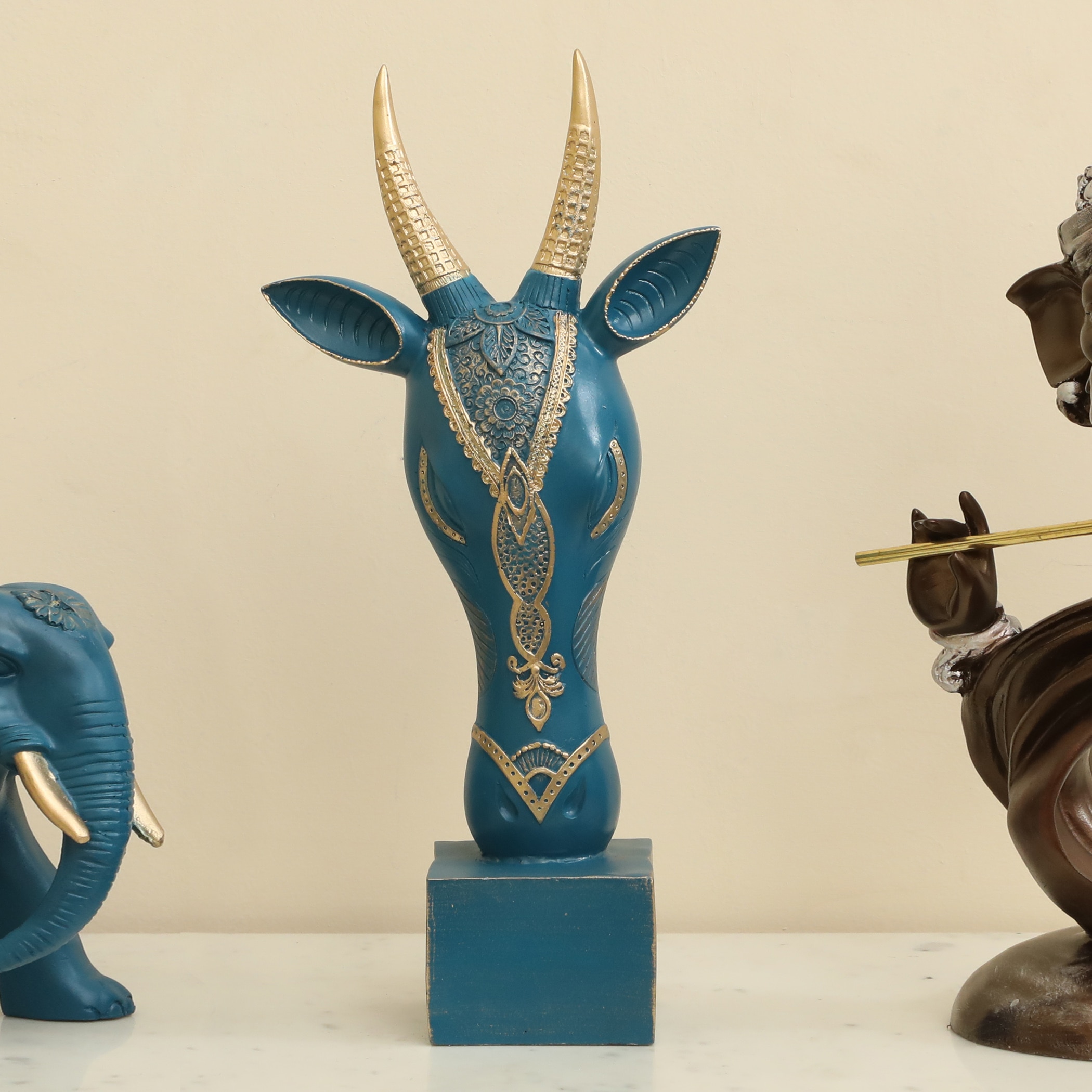 Yumi Polyresin Figurine in Blue Colour - Vedas