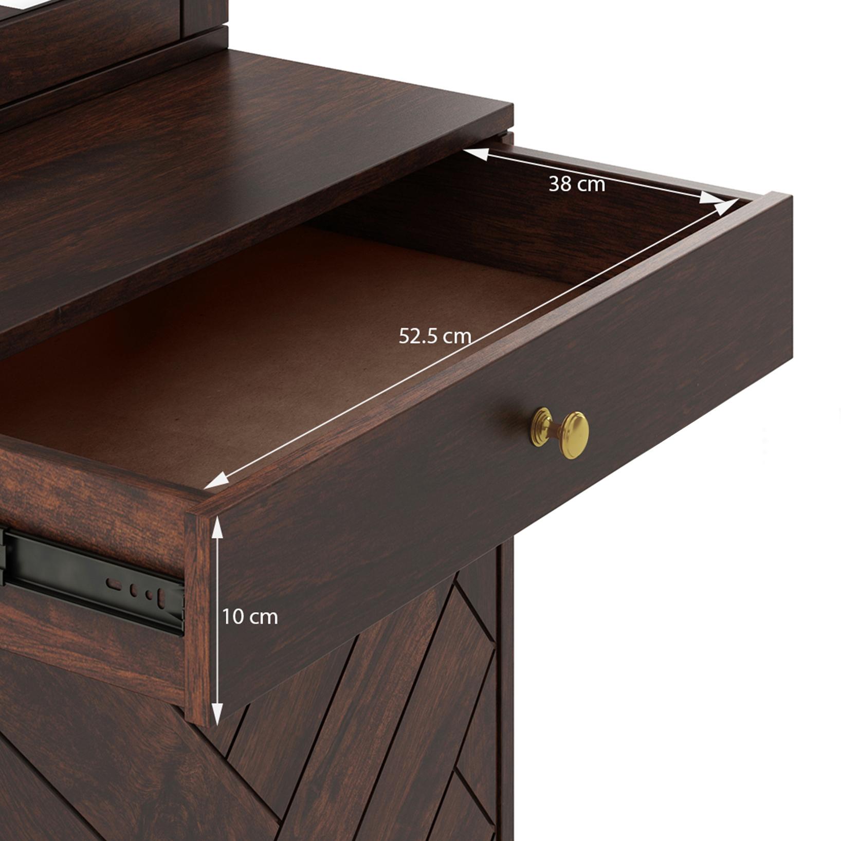 Nina Dressing Table With Storage Drawer in Walnut Finish