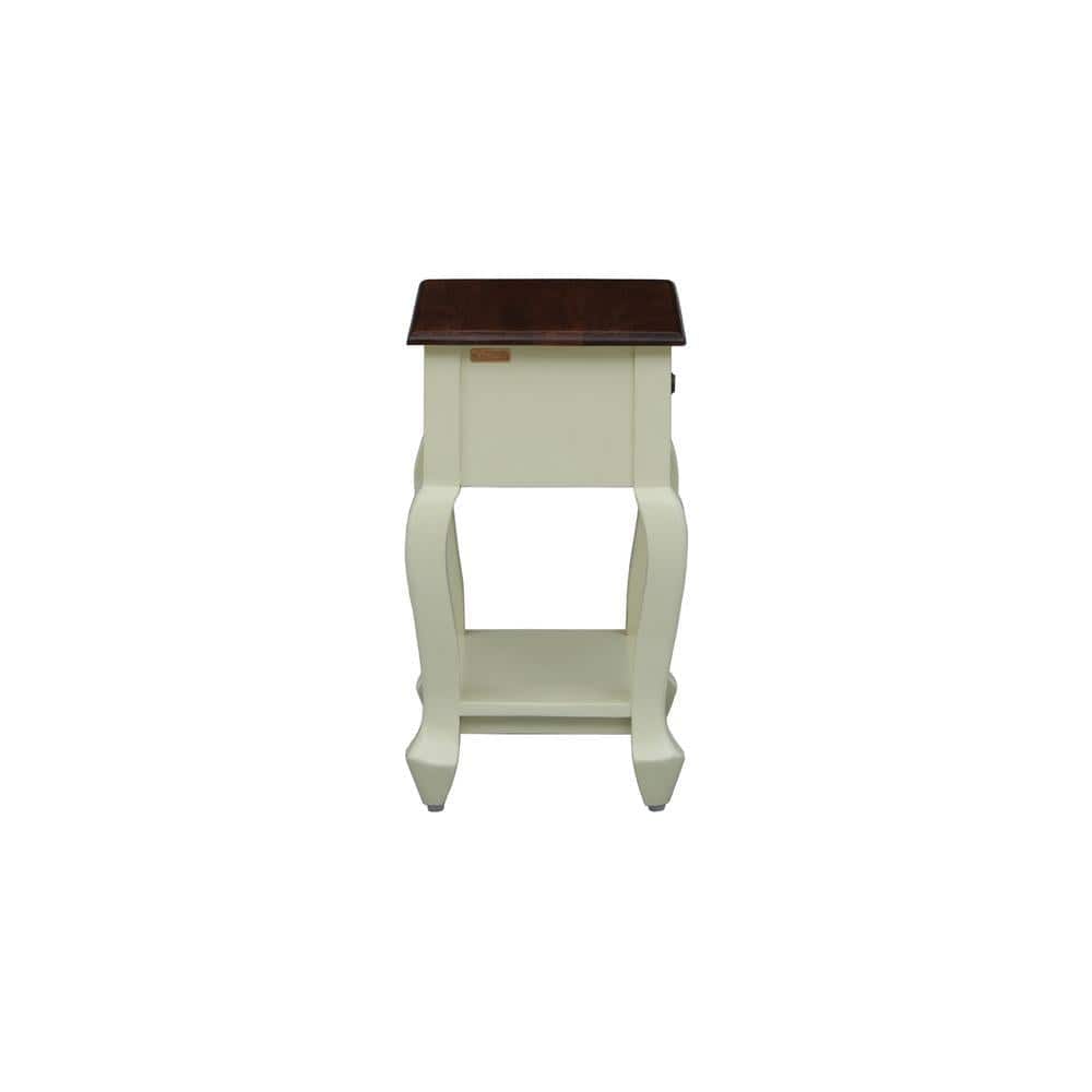 Solid Wood Bedside Table In Tulip Finish With Drawer
