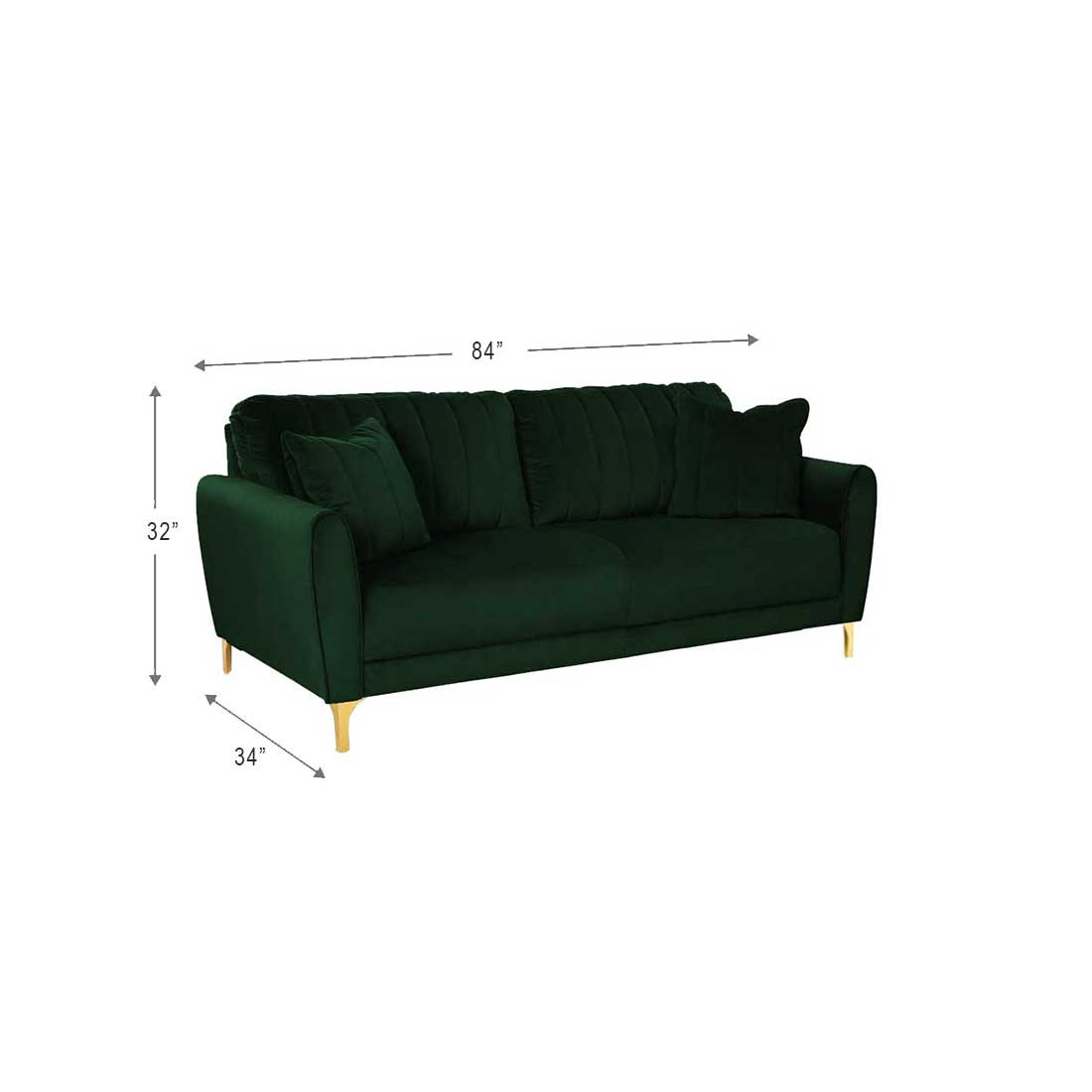 Angle Fabric Sofa (Green)