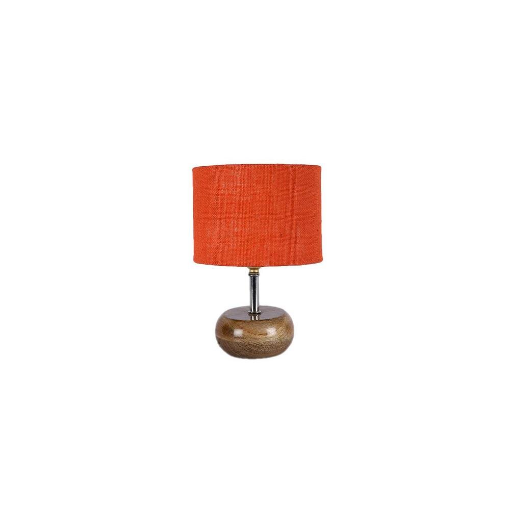 June Orange jute & solid wood table lamp