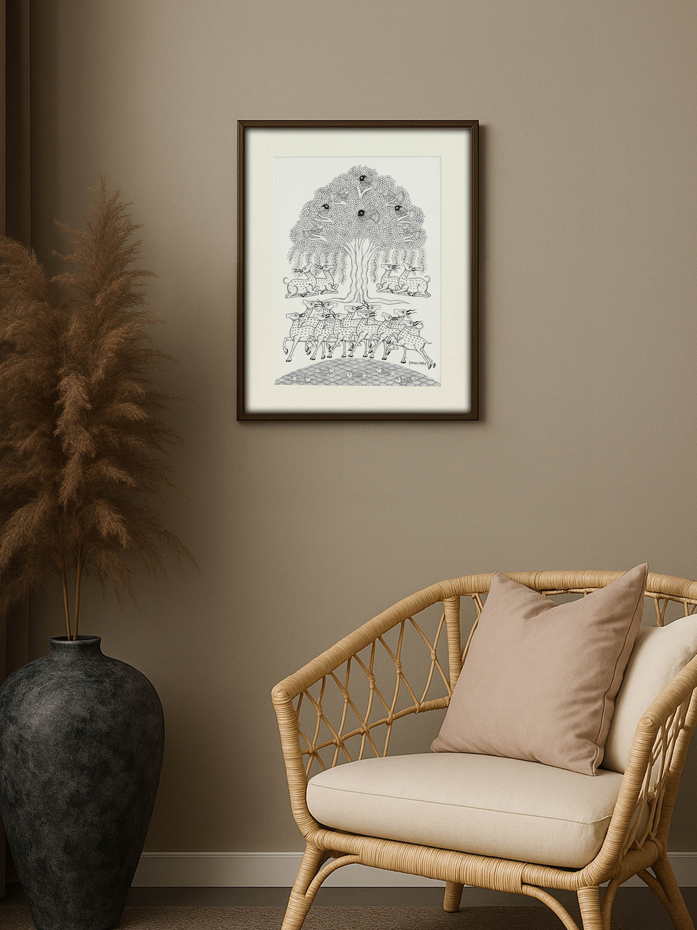 Deer Group Phad Painting