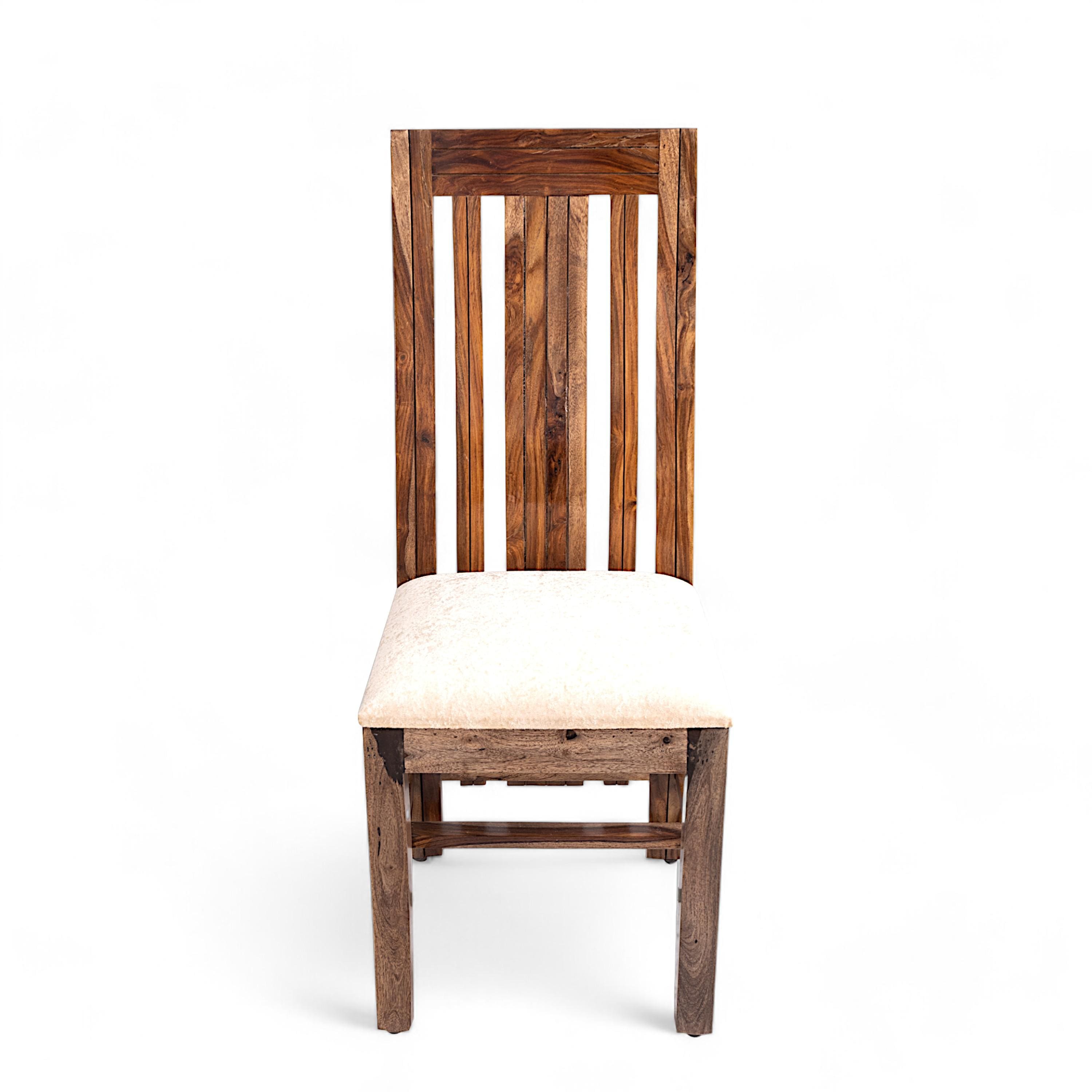 Columbus Sheesham Wood Dining Chair Set of 2 in Teak Finish