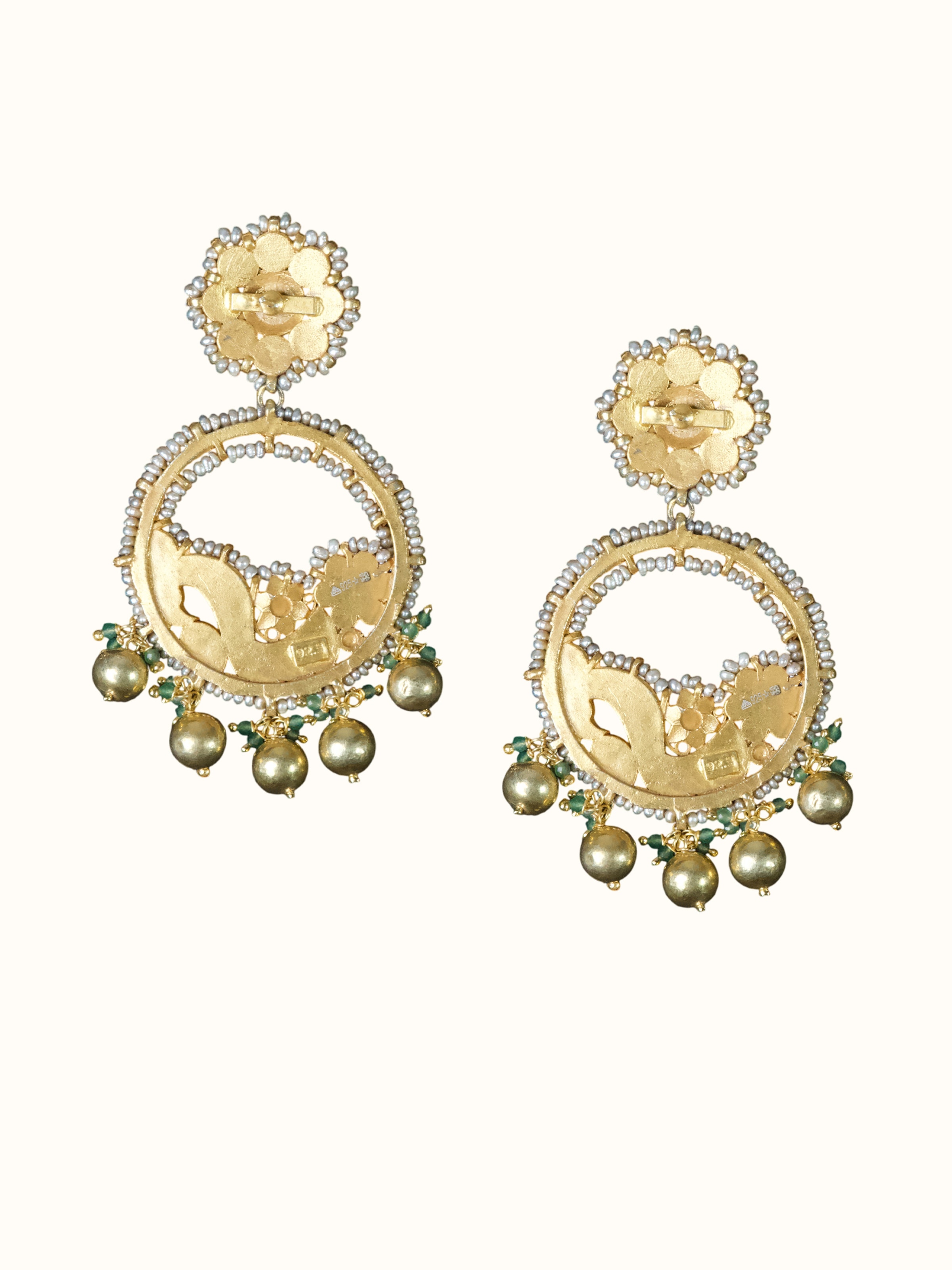 Back view of the Silver Smithing Drop Earrings