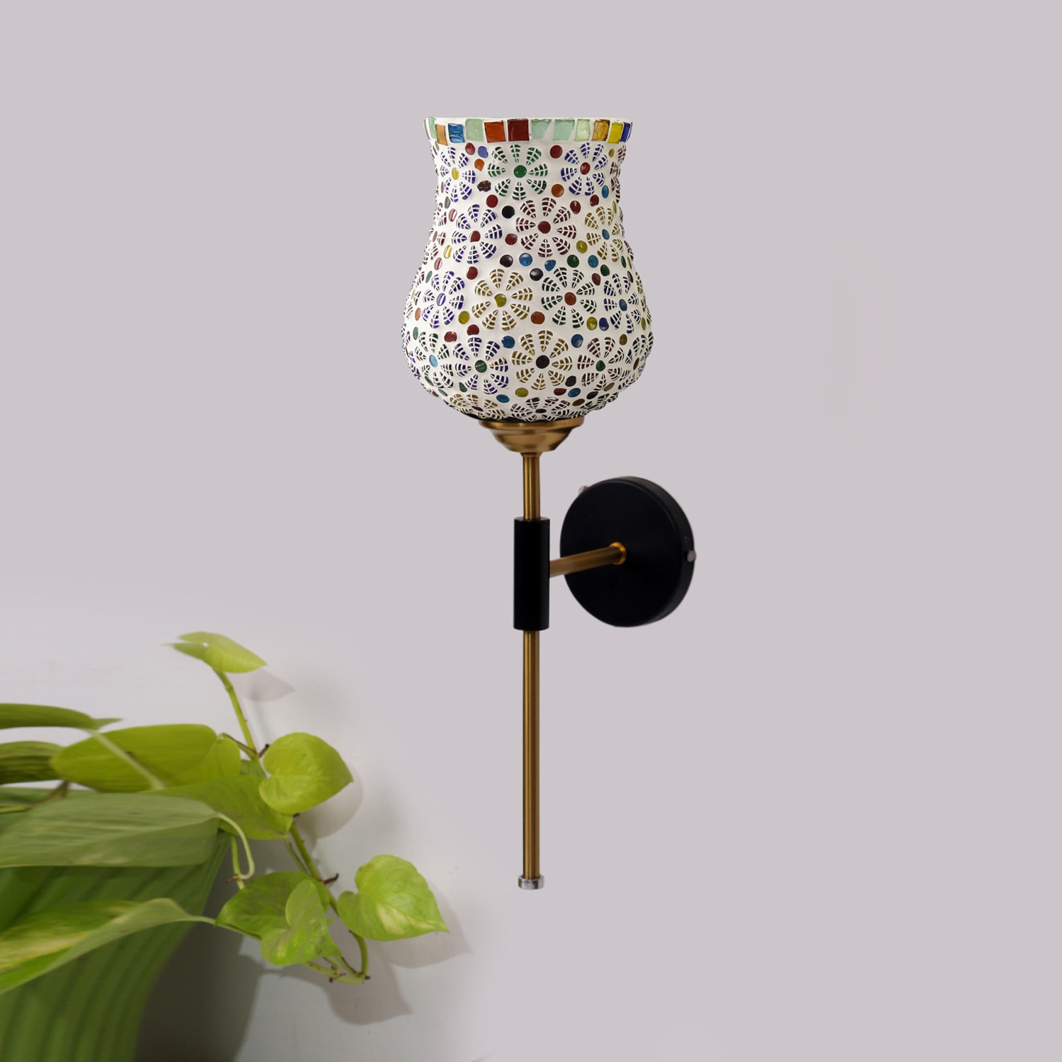 Devansh Metal Electric Wall Light in Black Colour with Multi Shade Count of 1 Light - Devansh