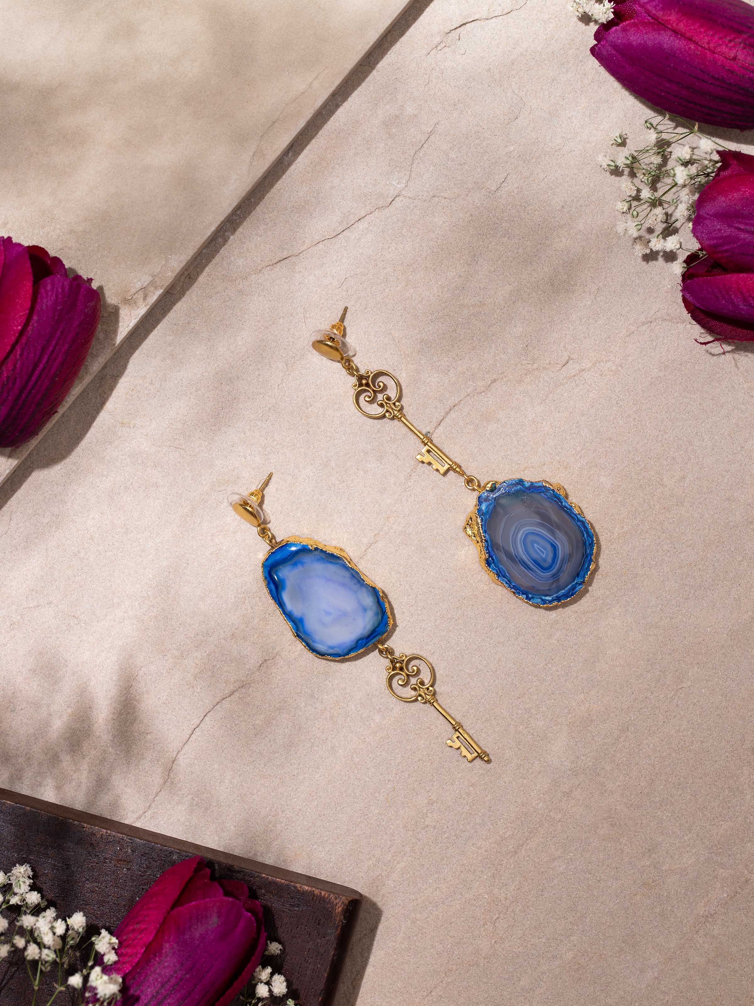 Close-up highlighting the rich colors and smooth polish of the agate