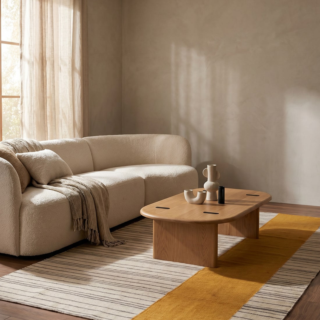 Jaipur Rugs Soft Geometric Striped Wool 5x8 Feet Undyed White And Gold Spice Dhurrie Carpet