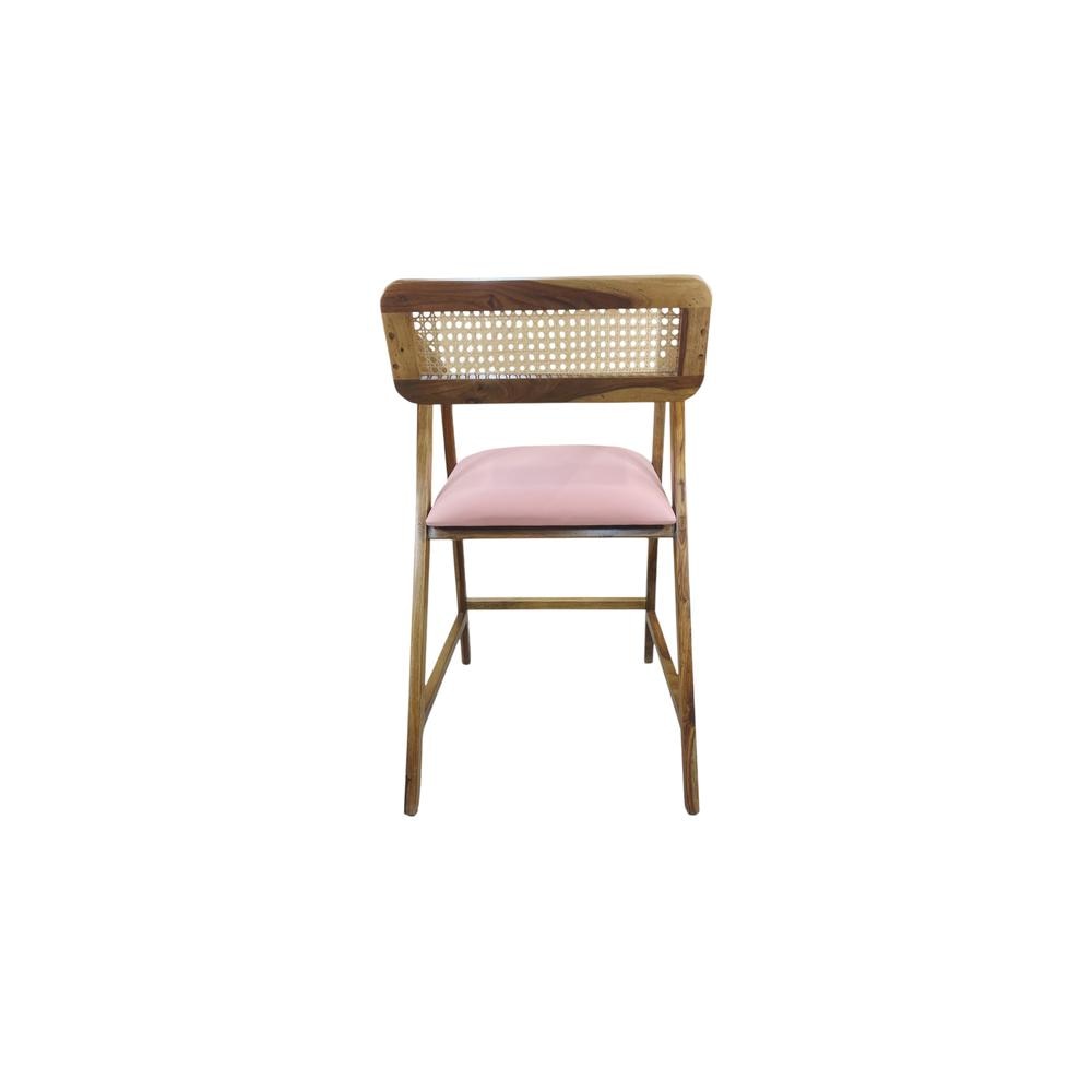 Adikia Solid Wood Lounge Chair In Pink Colour