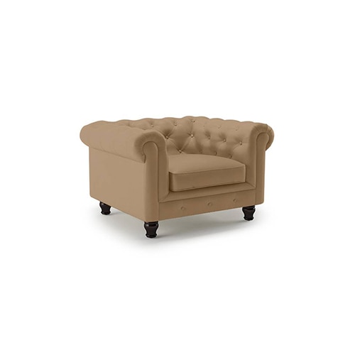 Winchester 1 Seater Leather Sofa in Camel Colour