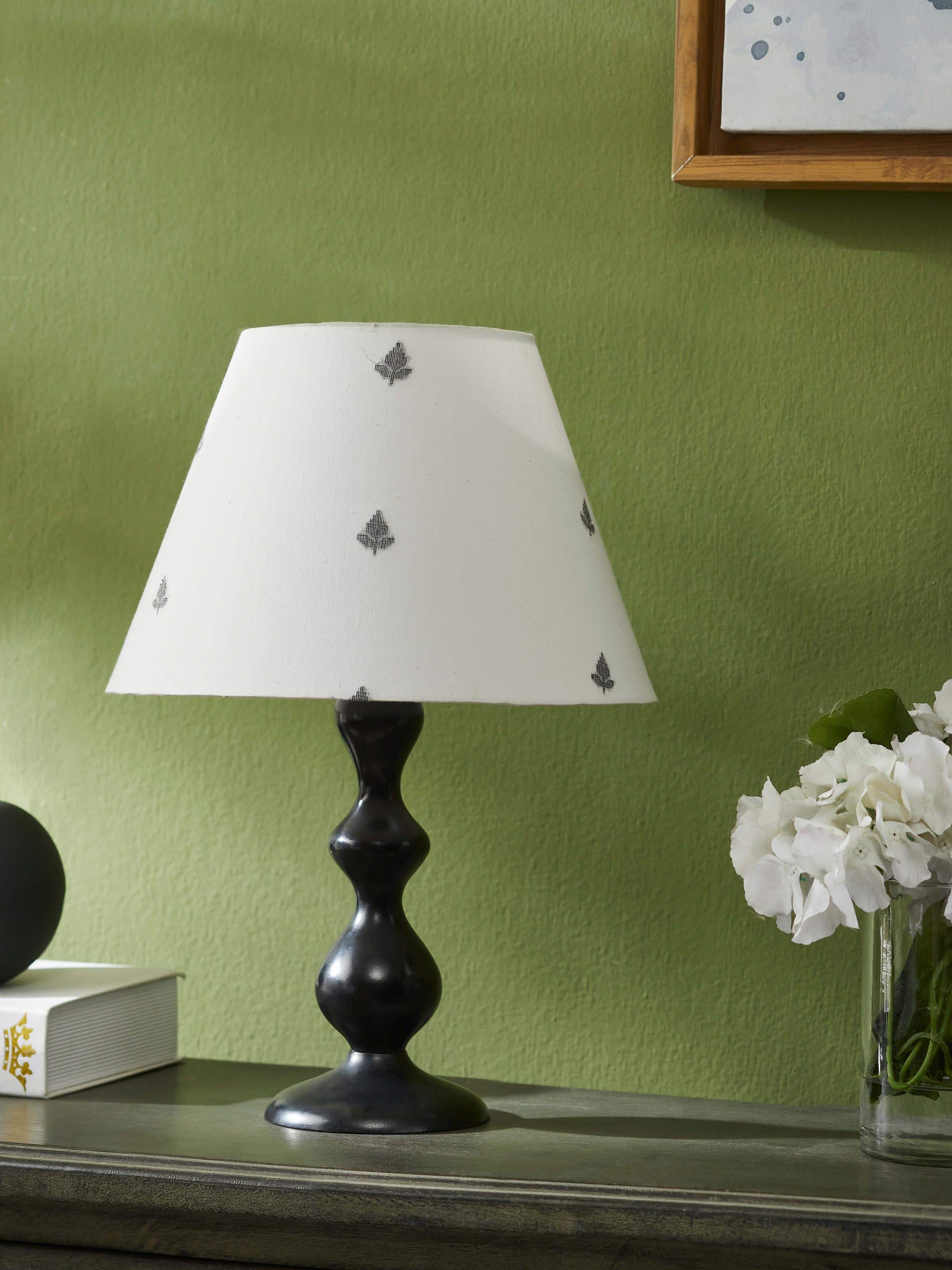 Jamdani Cotton Lampshade Large White Color