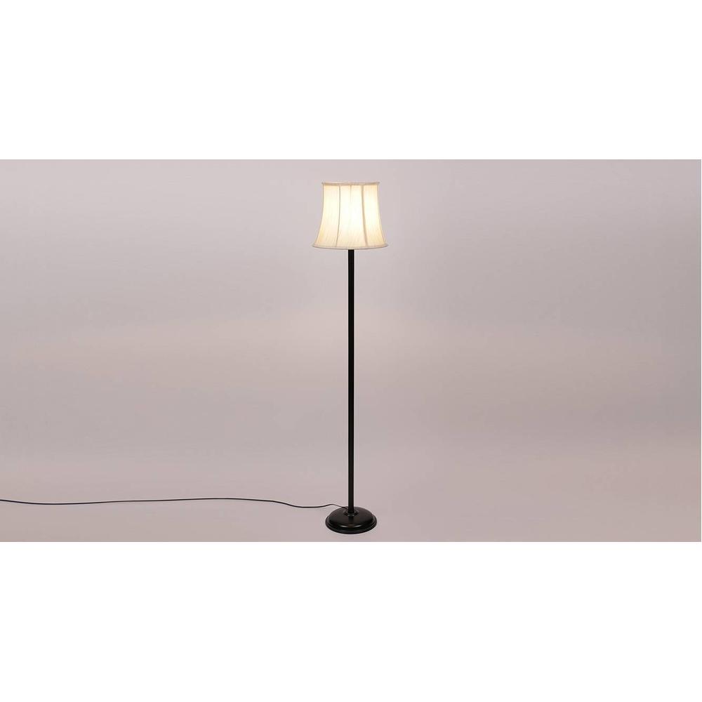 Ezra Black Cotton Shade Floor Lamp