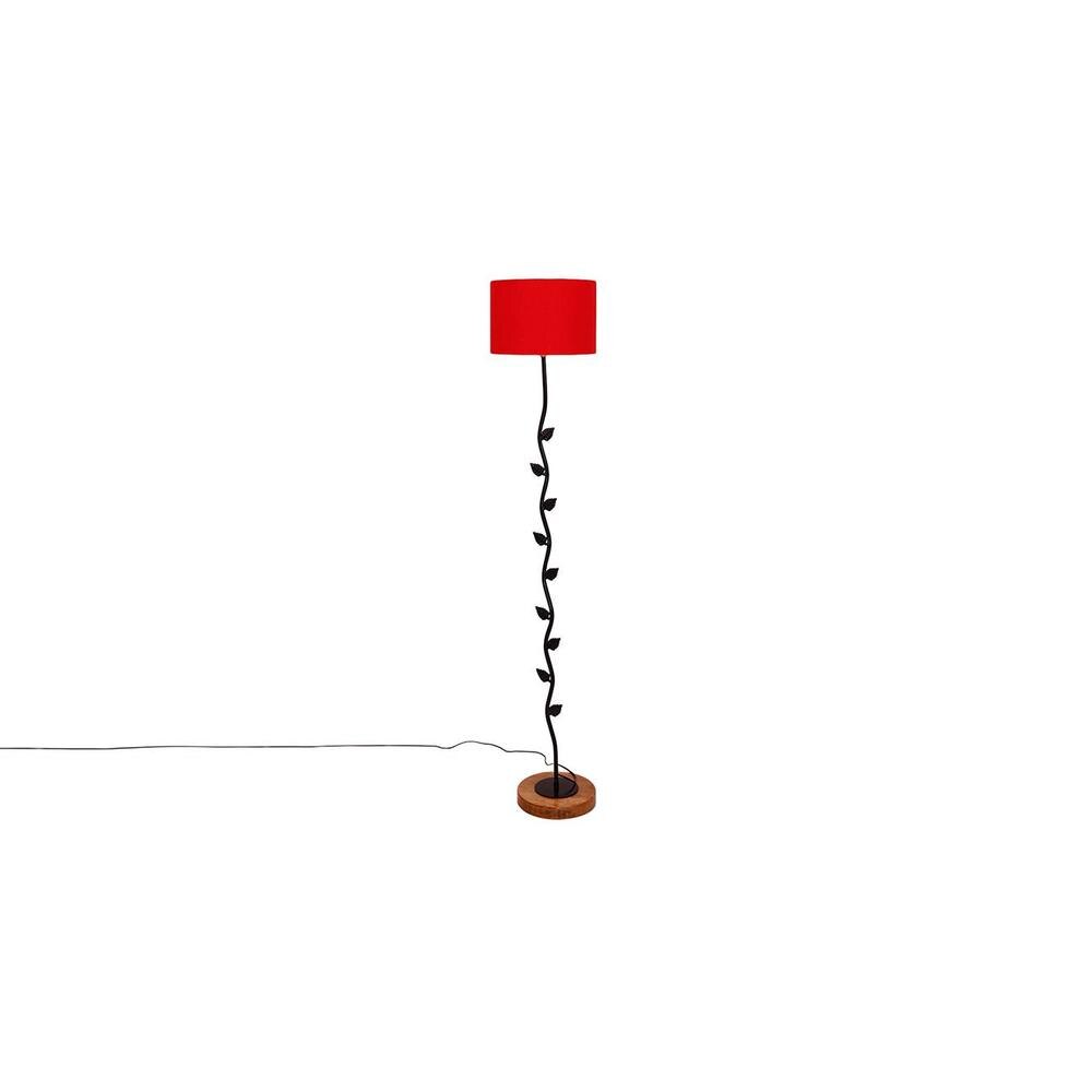 Ewan Red Cotton Shade Floor Lamp