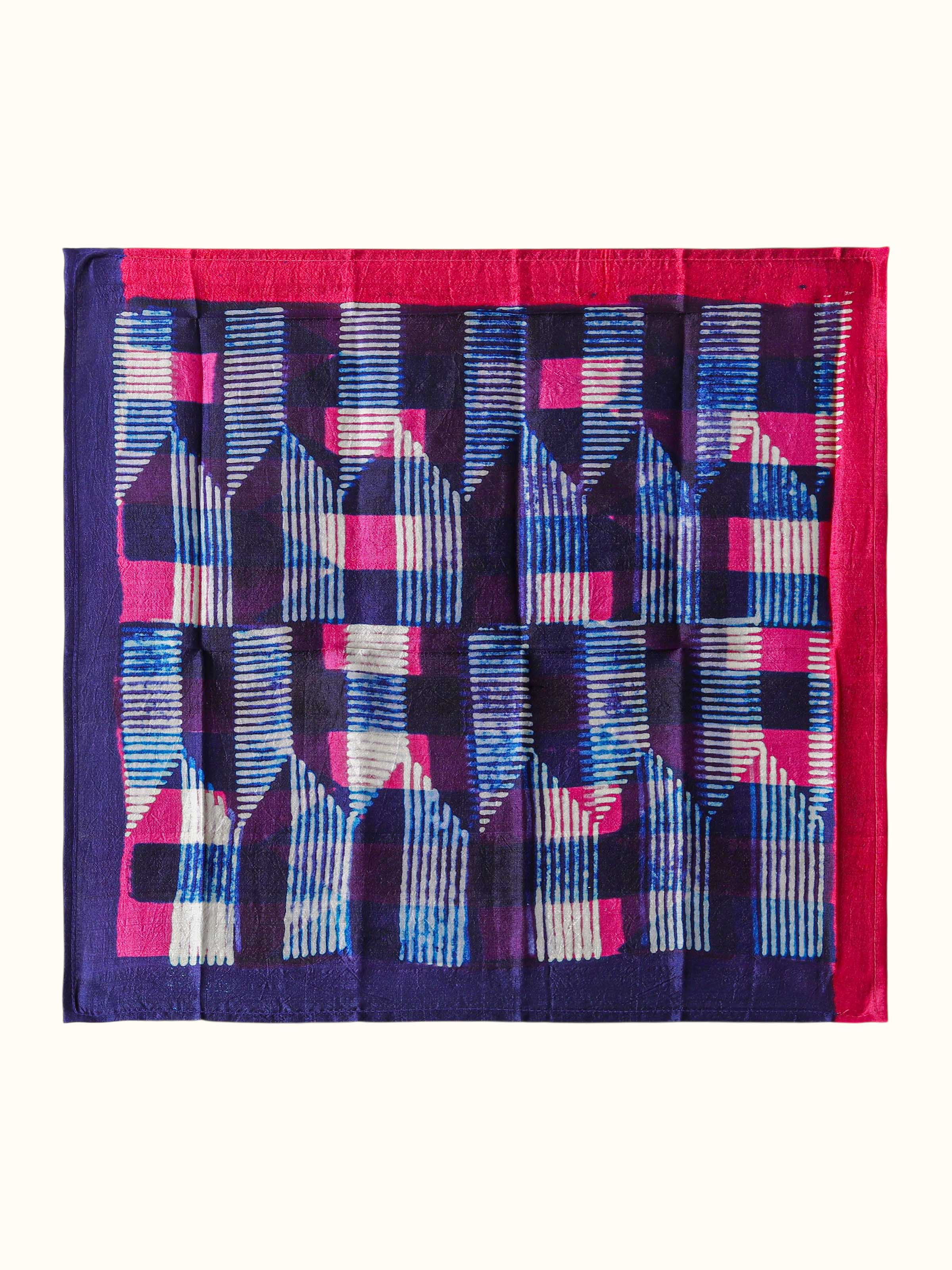 Assorted Silk Discharge Block Printed Pocket Squares (3Pcs)
