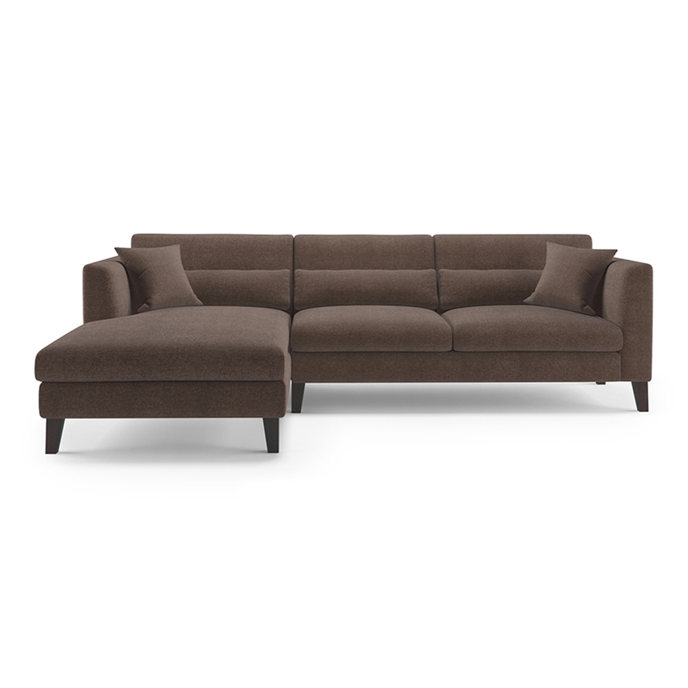 Lewis Sectional Sofa (Colour : Daschund Brown, Cushion : Hard, Seater : Left Aligned 3 Seater + Left Aligned Chaise)