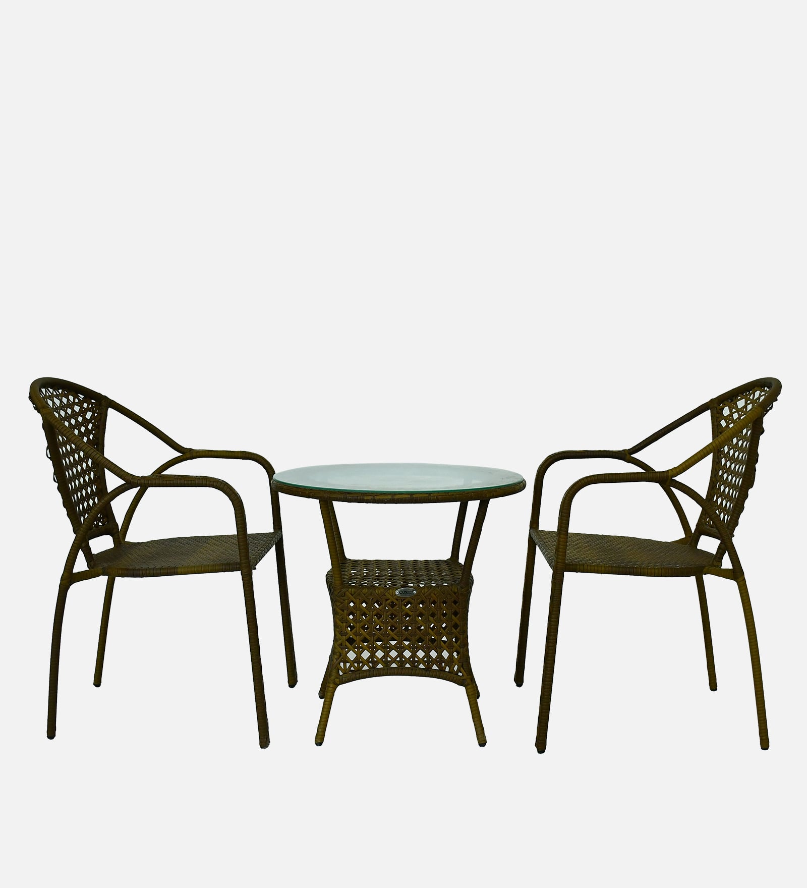 Esperance  Wicker Table And Chair Set In Beige And Brown Dual Tone Finish