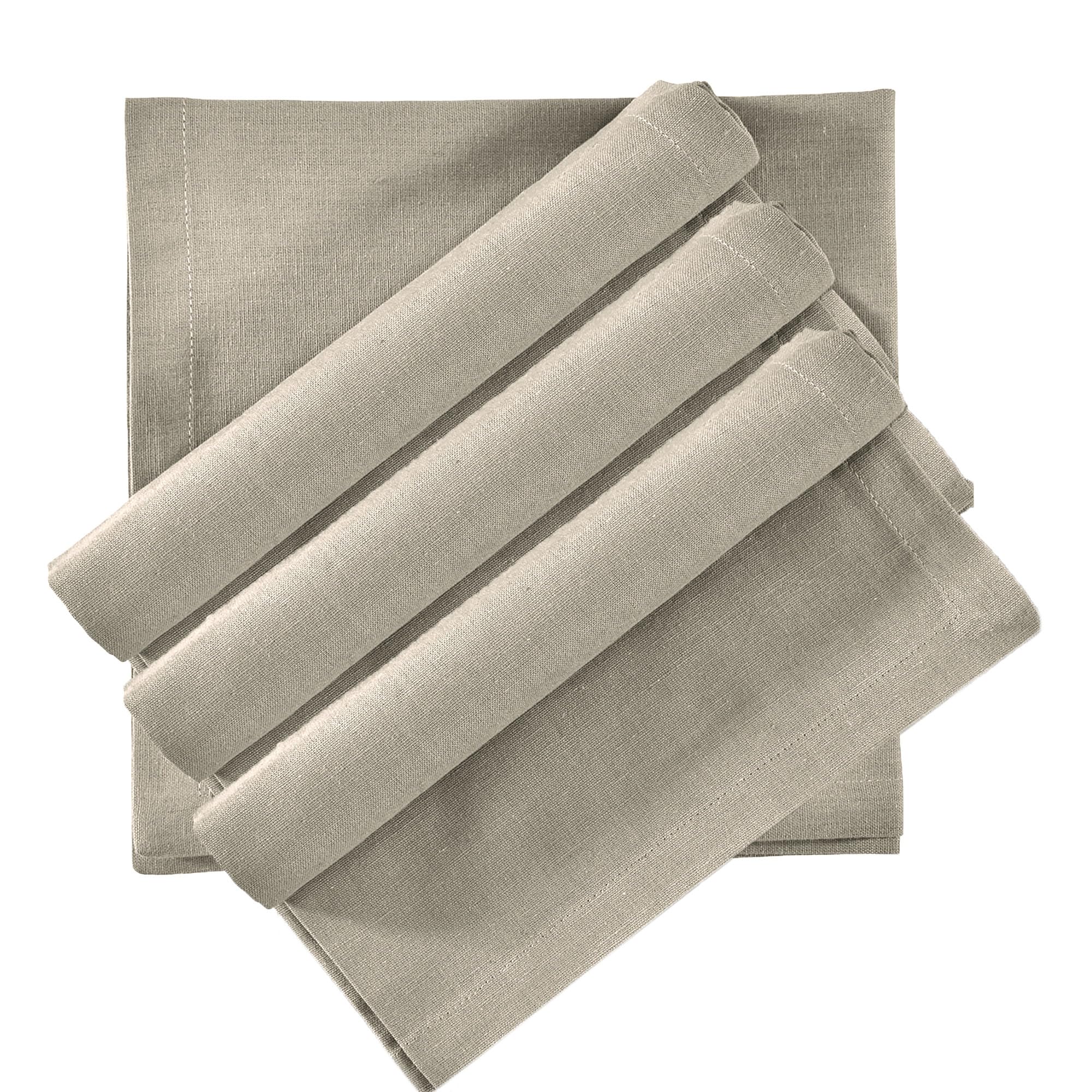 Luxe Home Cotton Kitchen Napkin for Dining Table and Kitchen Set of 4 (Taupe, 45x45 cm)