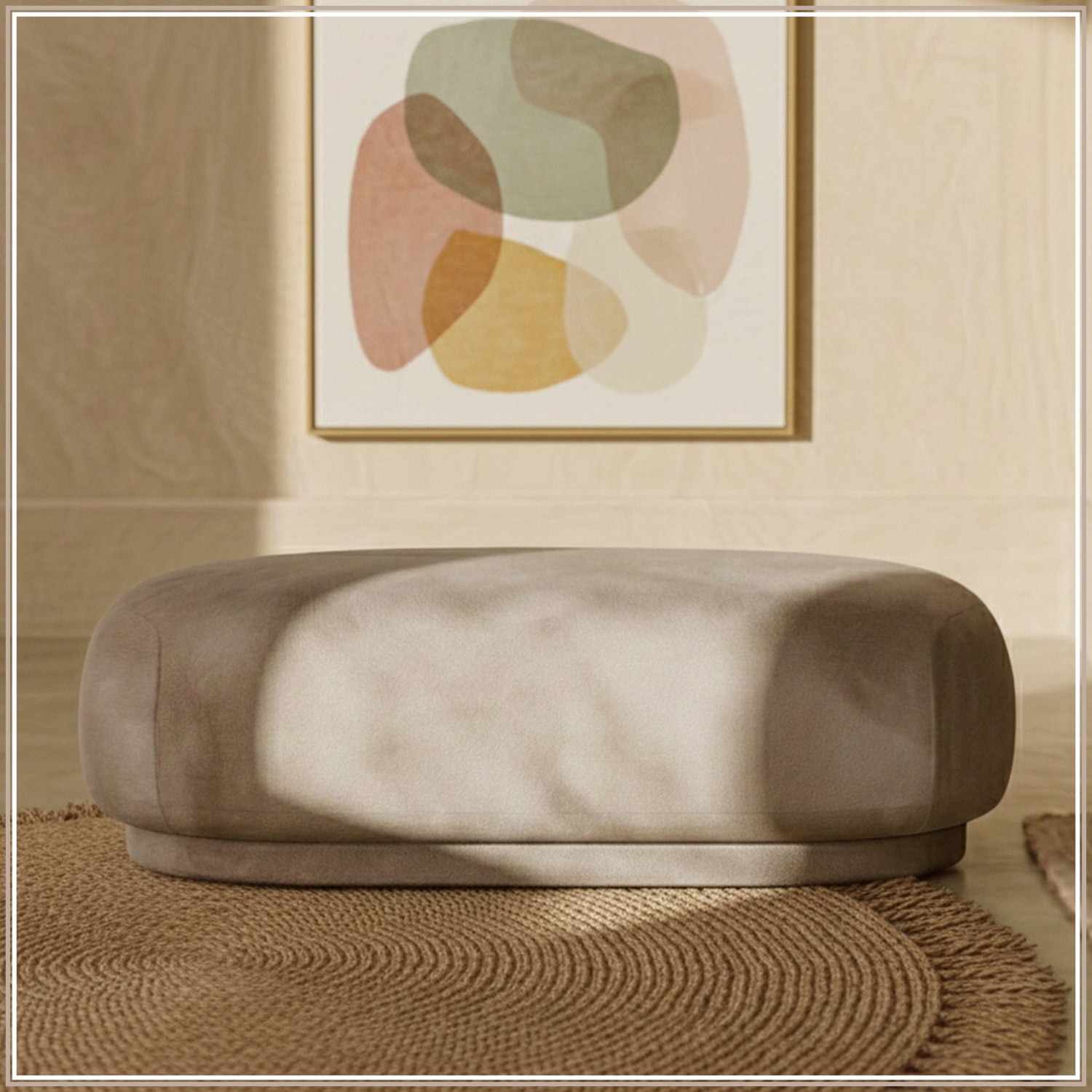 Eliteelegance Wood Ottoman With Upholstery Non Storage Sofa In Grey Colour - Nestroots