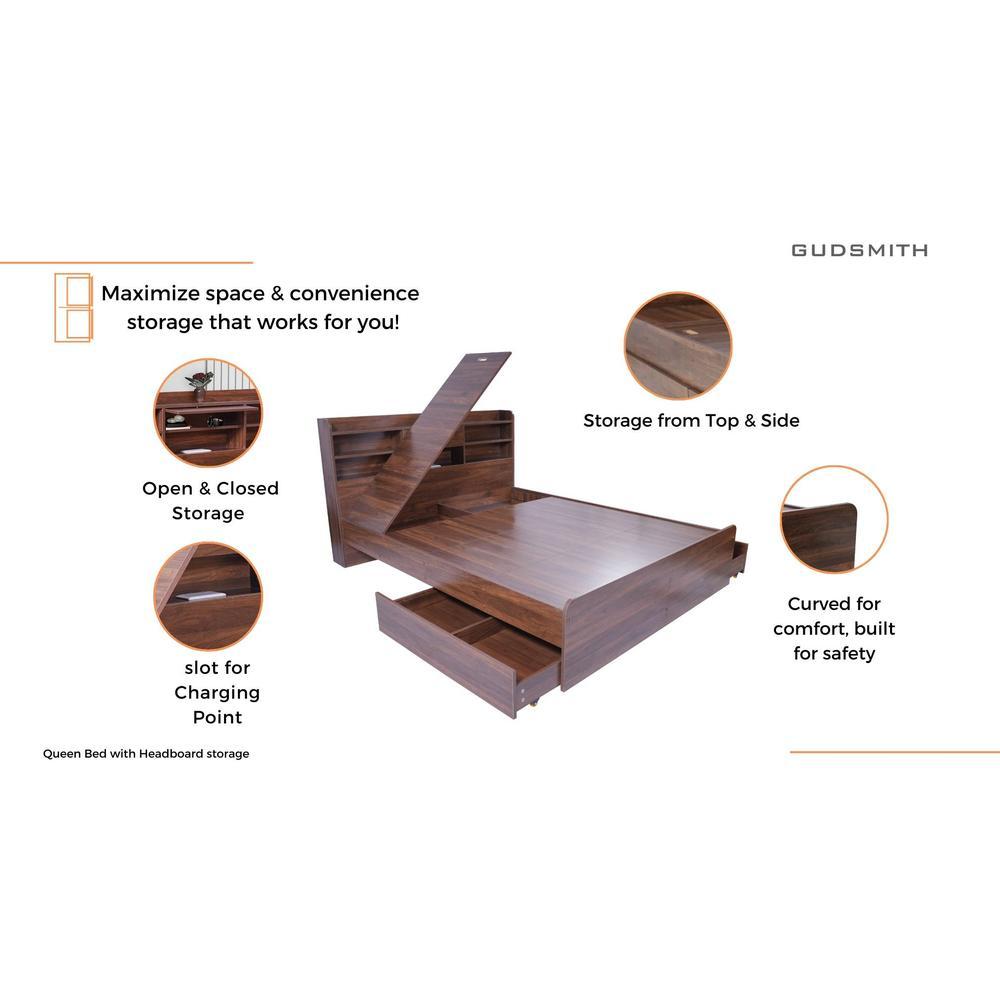 Merkel Engineered Wood Drawer Storage Bed