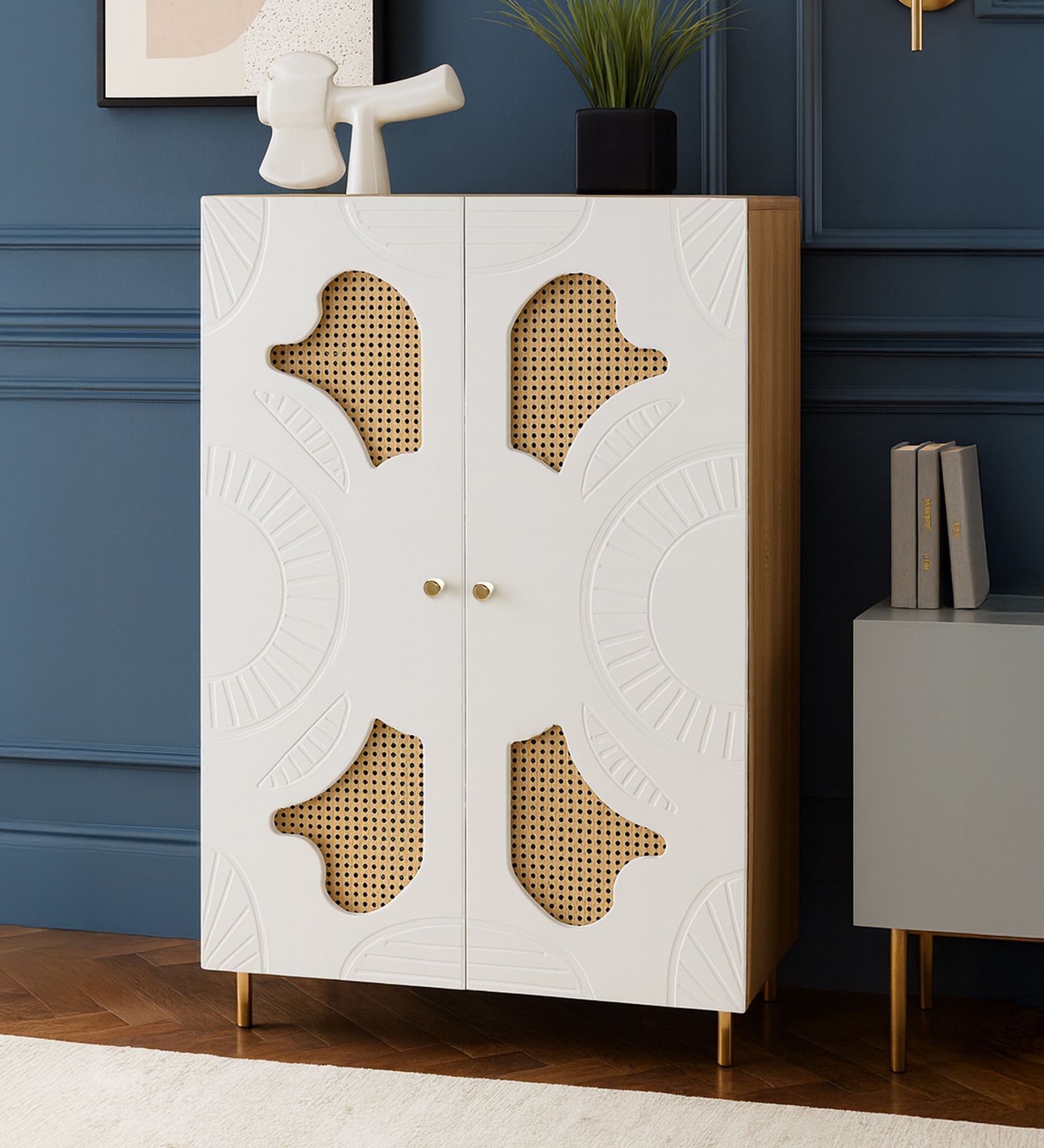 Exotica Shoe Cabinet for 24 Pairs – Large Capacity Wooden Shoe Storage Cabinet - Alex Daisy